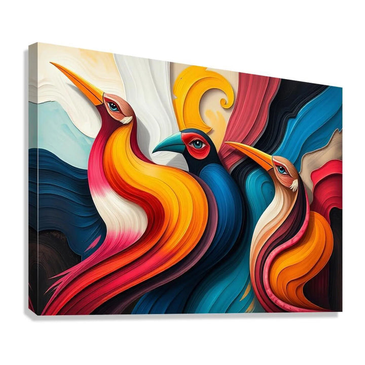 Pointed Beaks Birds Giclee Print 43705 Giclée Stretched Canvas Print Pictorem.com