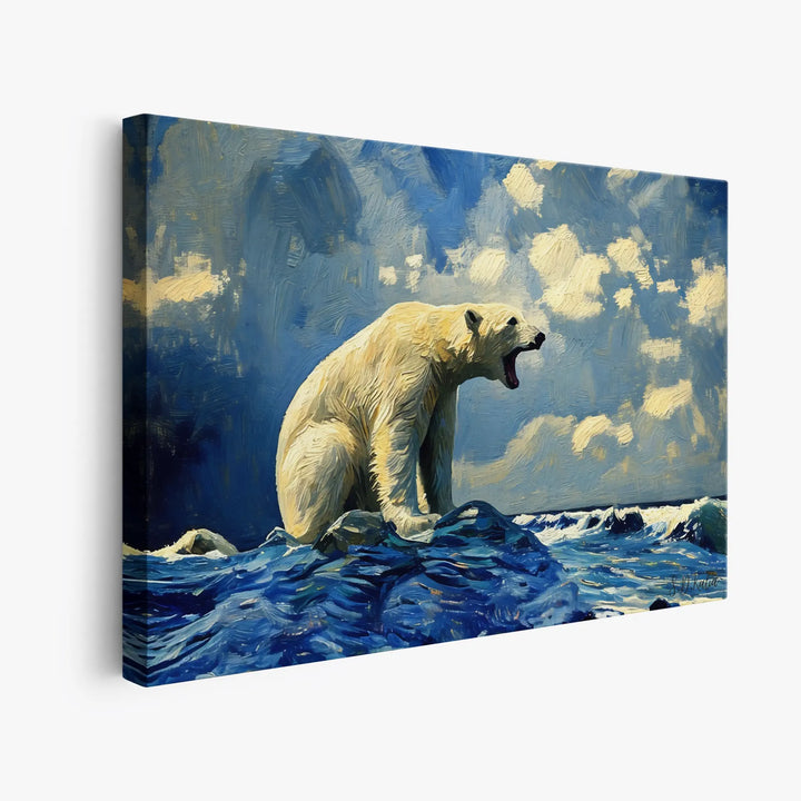 Polar Bear Roaring on Arctic Ice Giclée Print 321007 Visual Wall Art AR3:2H Giclée Print