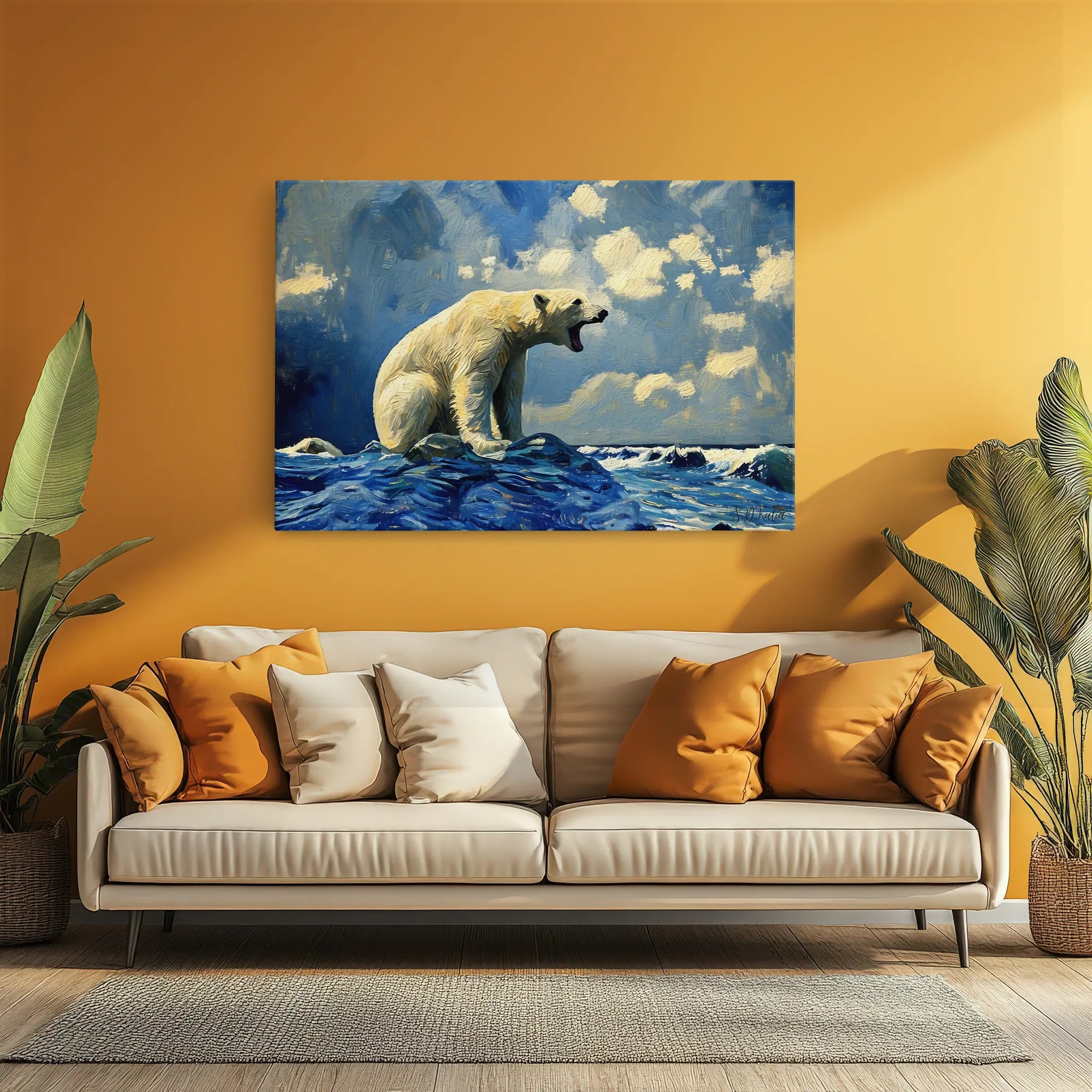 Polar Bear Roaring on Arctic Ice Giclée Print 321007 Visual Wall Art AR3:2H Giclée Print
