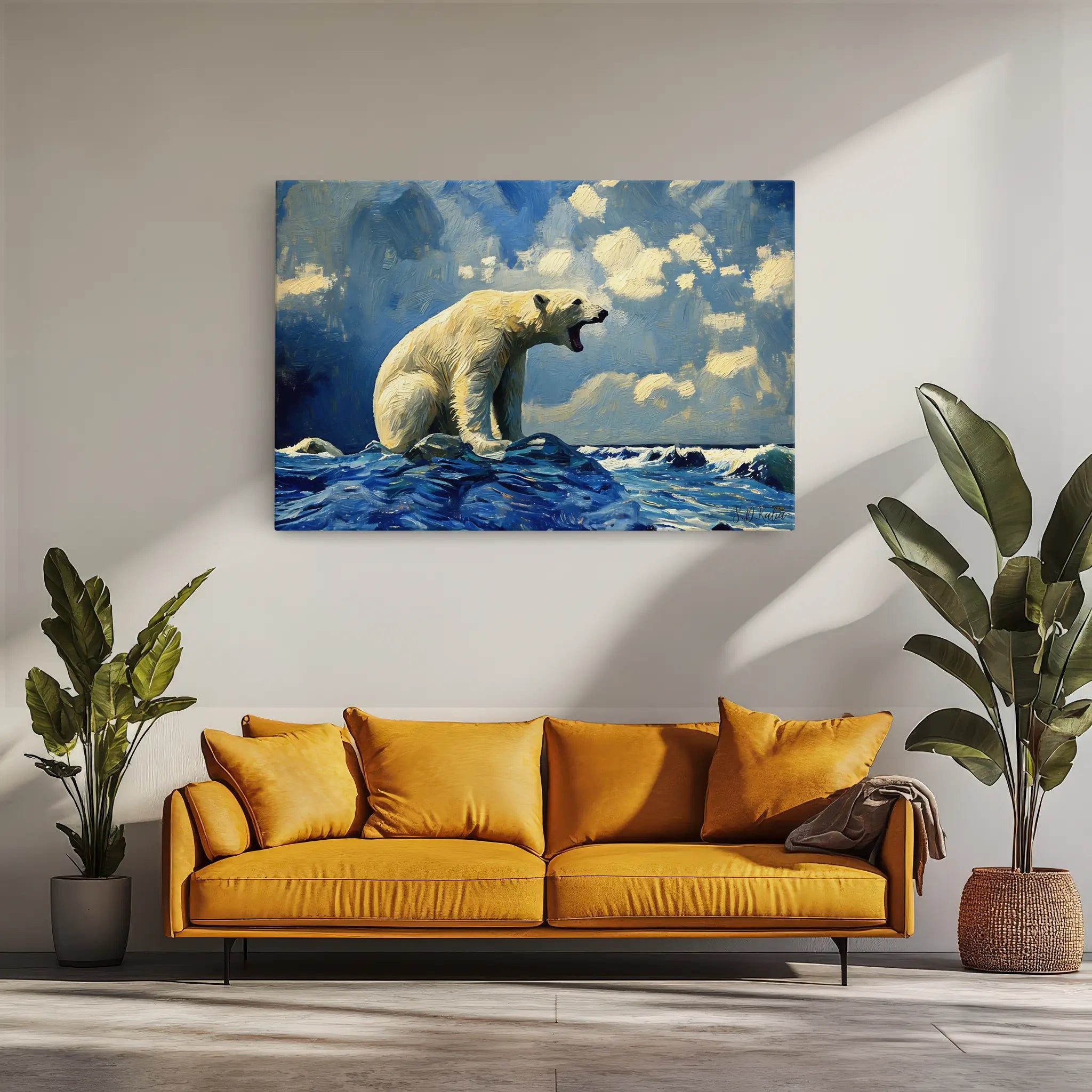Polar Bear Roaring on Arctic Ice Giclée Print 321007 Visual Wall Art AR3:2H Giclée Print