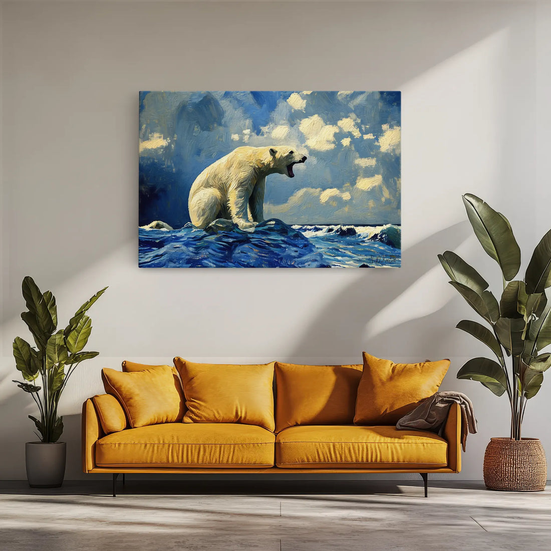 Polar Bear Roaring on Arctic Ice Giclée Print 321007 Visual Wall Art AR3:2H Giclée Print