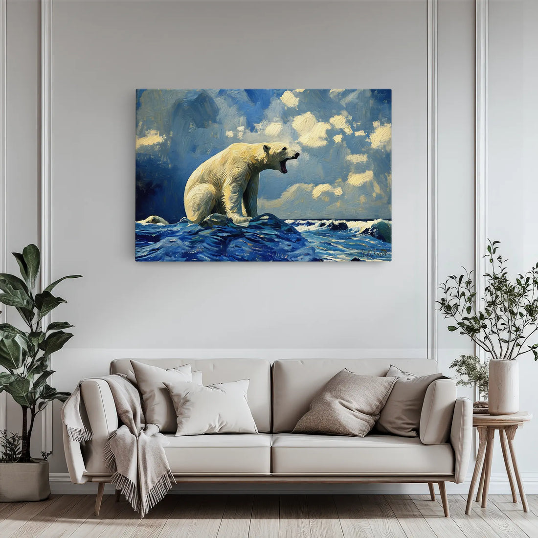 Polar Bear Roaring on Arctic Ice Giclée Print 321007 Visual Wall Art AR3:2H Giclée Print