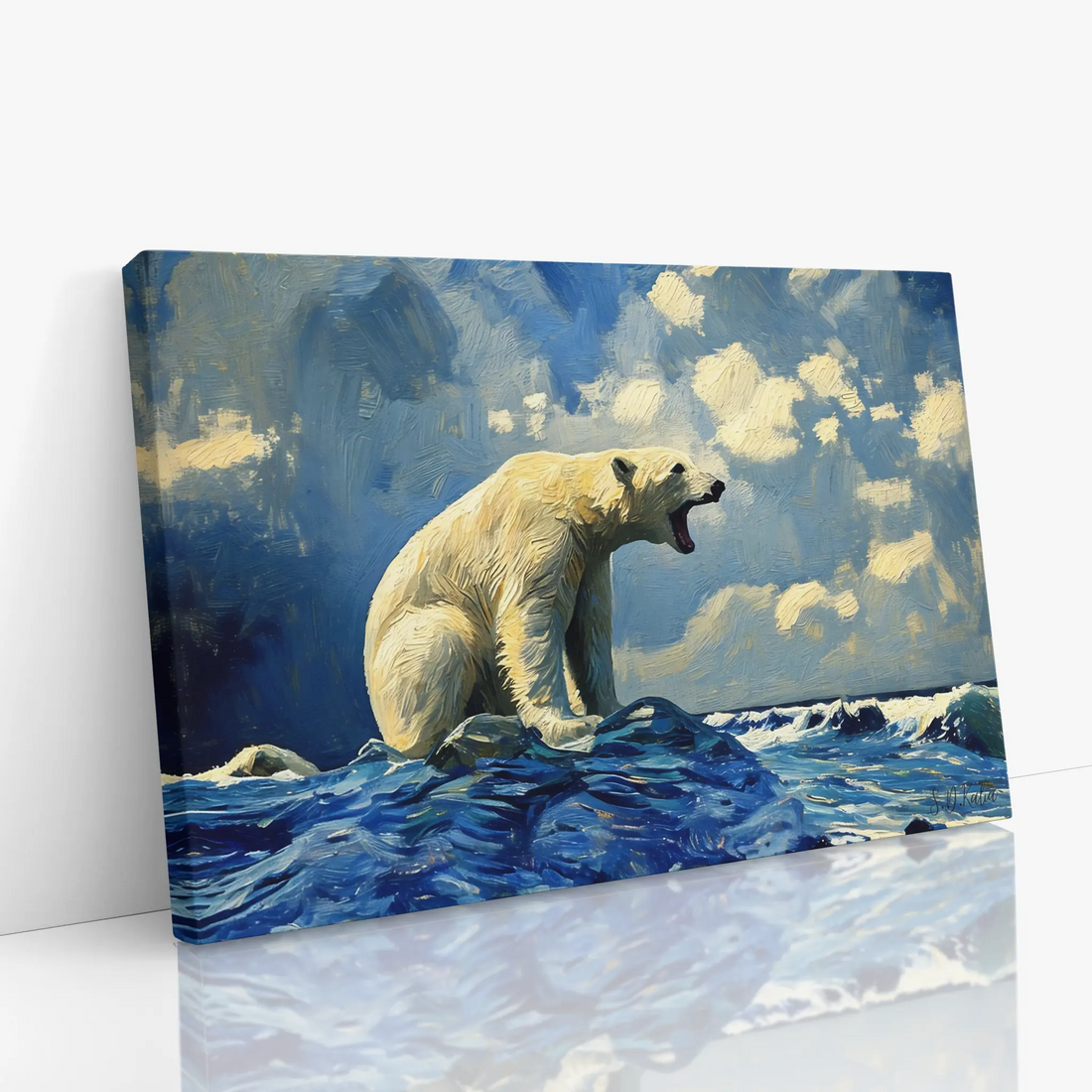 Polar Bear Roaring on Arctic Ice Giclée Print 321007 Visual Wall Art AR3:2H Giclée Print