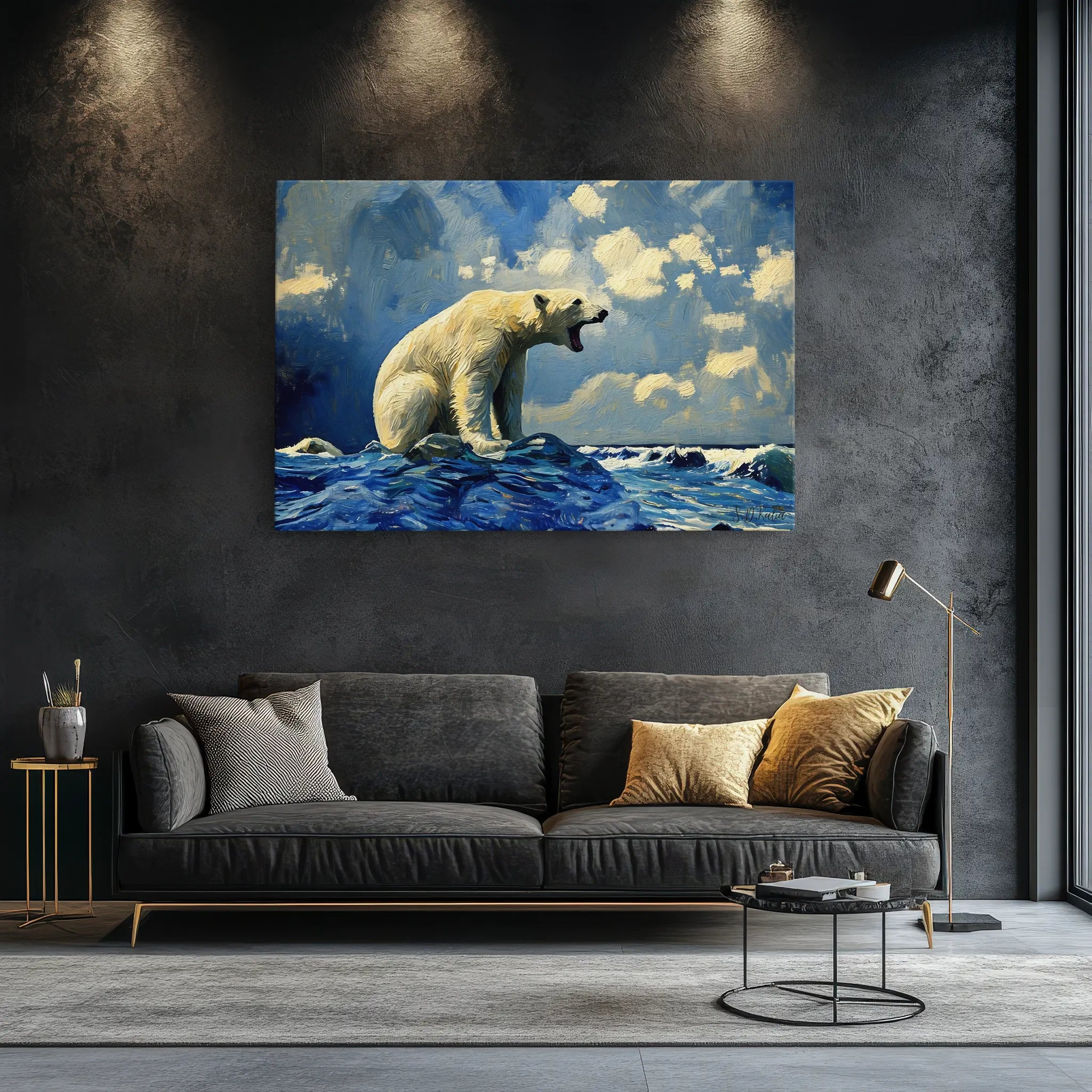 Polar Bear Roaring on Arctic Ice Giclée Print 321007 Visual Wall Art AR3:2H Giclée Print