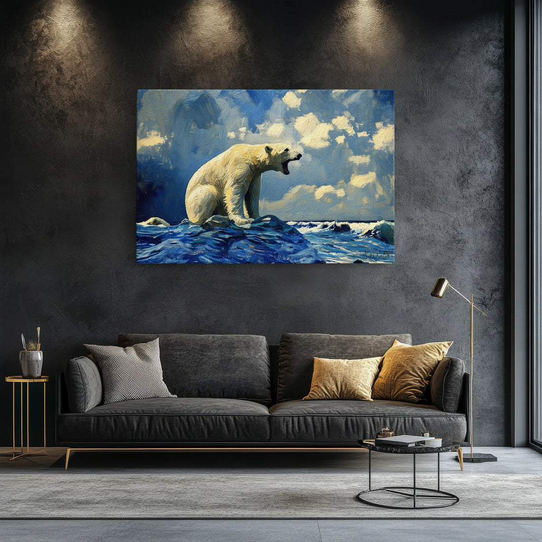 Polar Bear Roaring on Arctic Ice Giclée Print 321007 Visual Wall Art AR3:2H Giclée Print