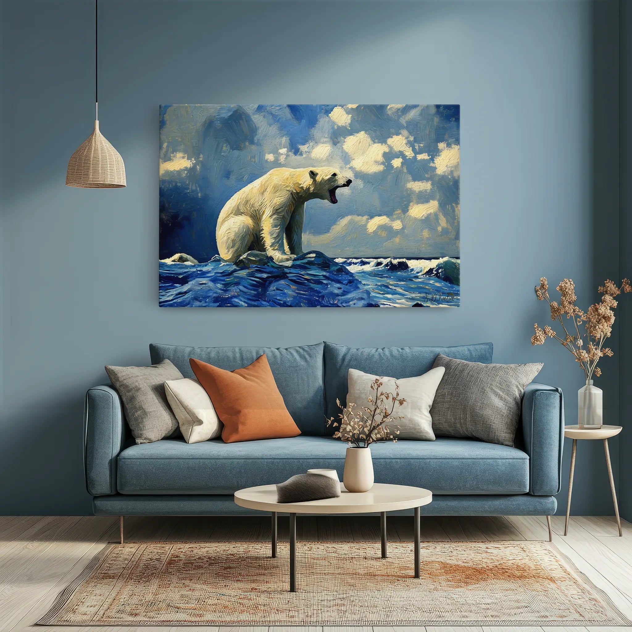 Polar Bear Roaring on Arctic Ice Giclée Print 321007 Visual Wall Art AR3:2H Giclée Print