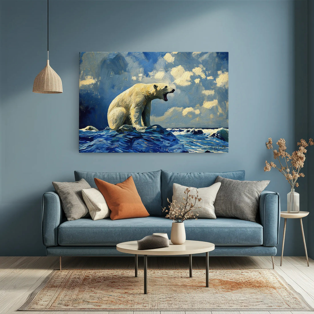 Polar Bear Roaring on Arctic Ice Giclée Print 321007 Visual Wall Art AR3:2H Giclée Print