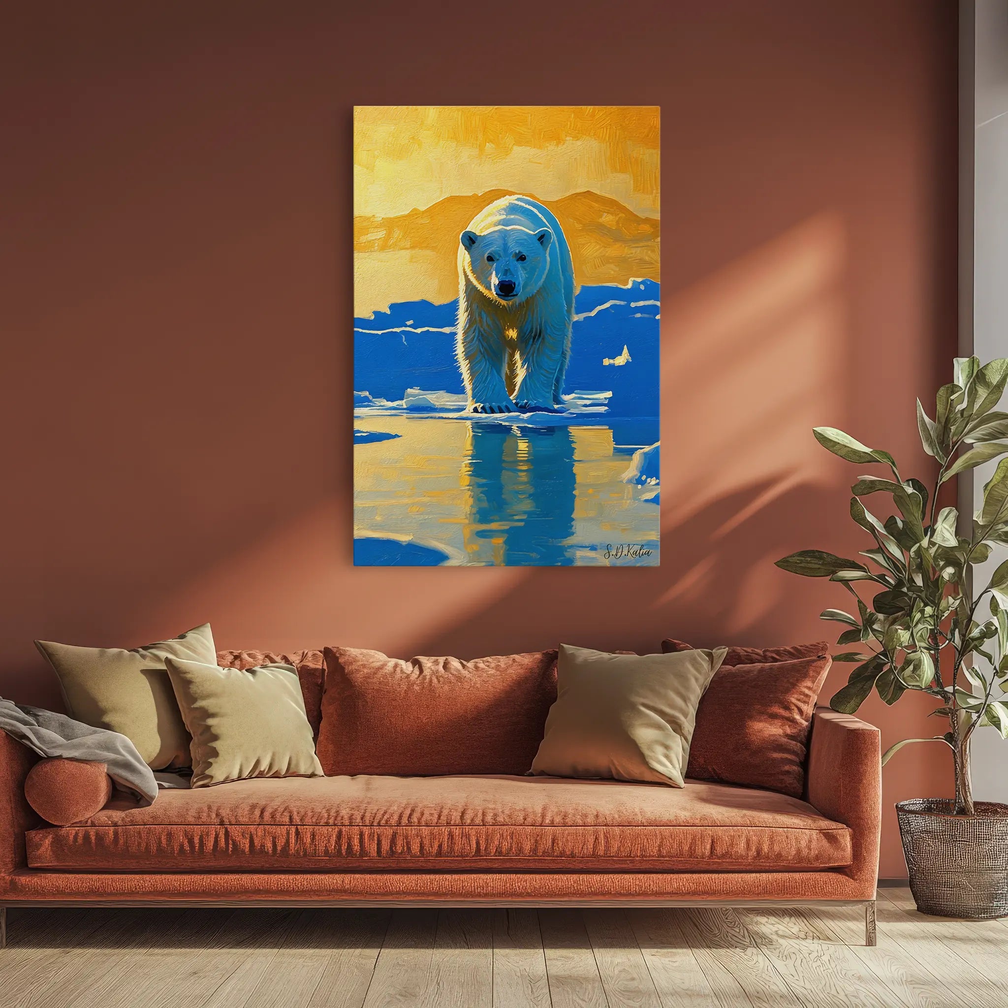Polar Bear at Sunset Giclée Print 231035 Visual Wall Art AR2:3V Giclée Print