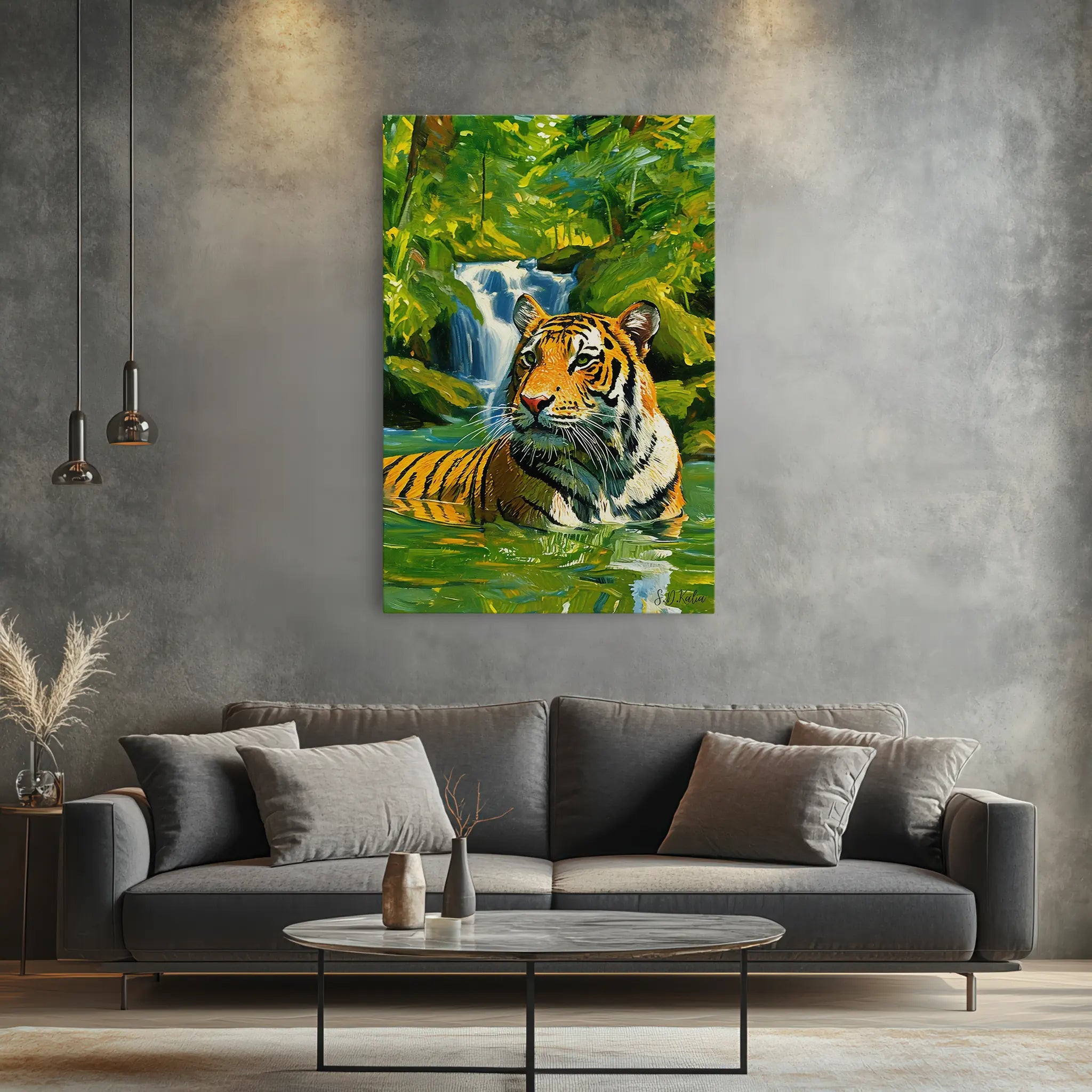 Pool of the Jungle King Tiger In Water Giclée Print 231036 Visual Wall Art AR2:3V Giclée Print