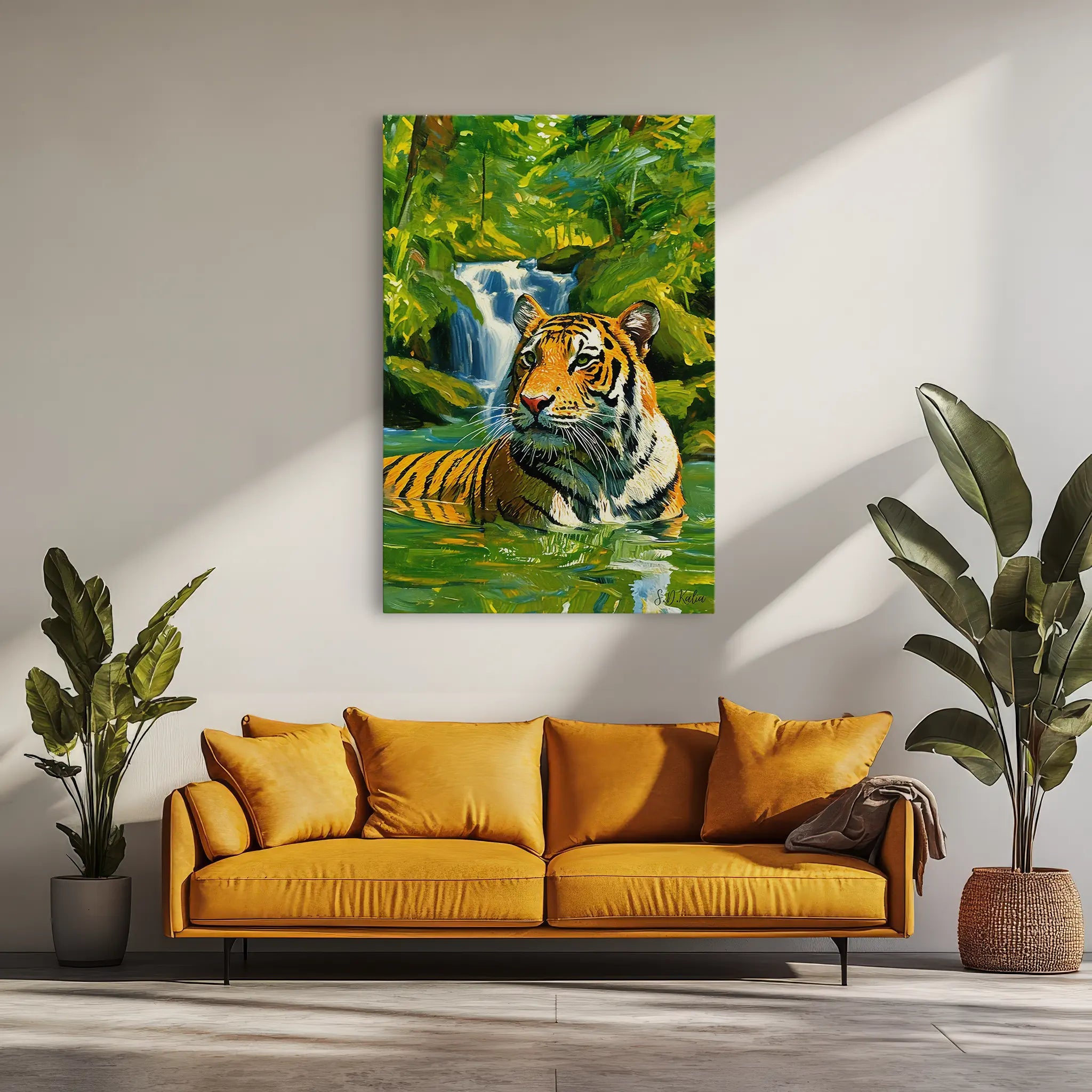 Pool of the Jungle King Tiger In Water Giclée Print 231036 Visual Wall Art AR2:3V Giclée Print