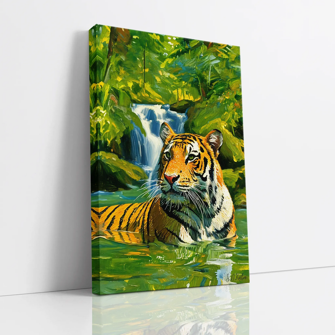 Pool of the Jungle King Tiger In Water Giclée Print 231036 Visual Wall Art AR2:3V Giclée Print