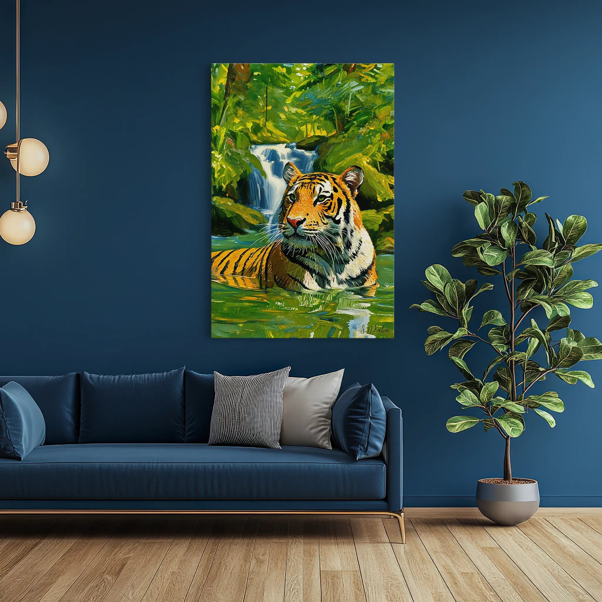 Pool of the Jungle King Tiger In Water Giclée Print 231036 Visual Wall Art AR2:3V Giclée Print