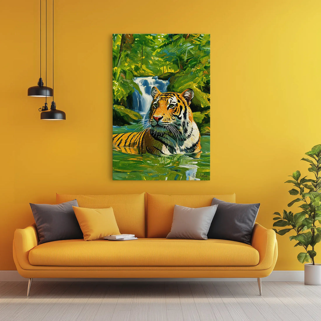 Pool of the Jungle King Tiger In Water Giclée Print 231036 Visual Wall Art AR2:3V Giclée Print