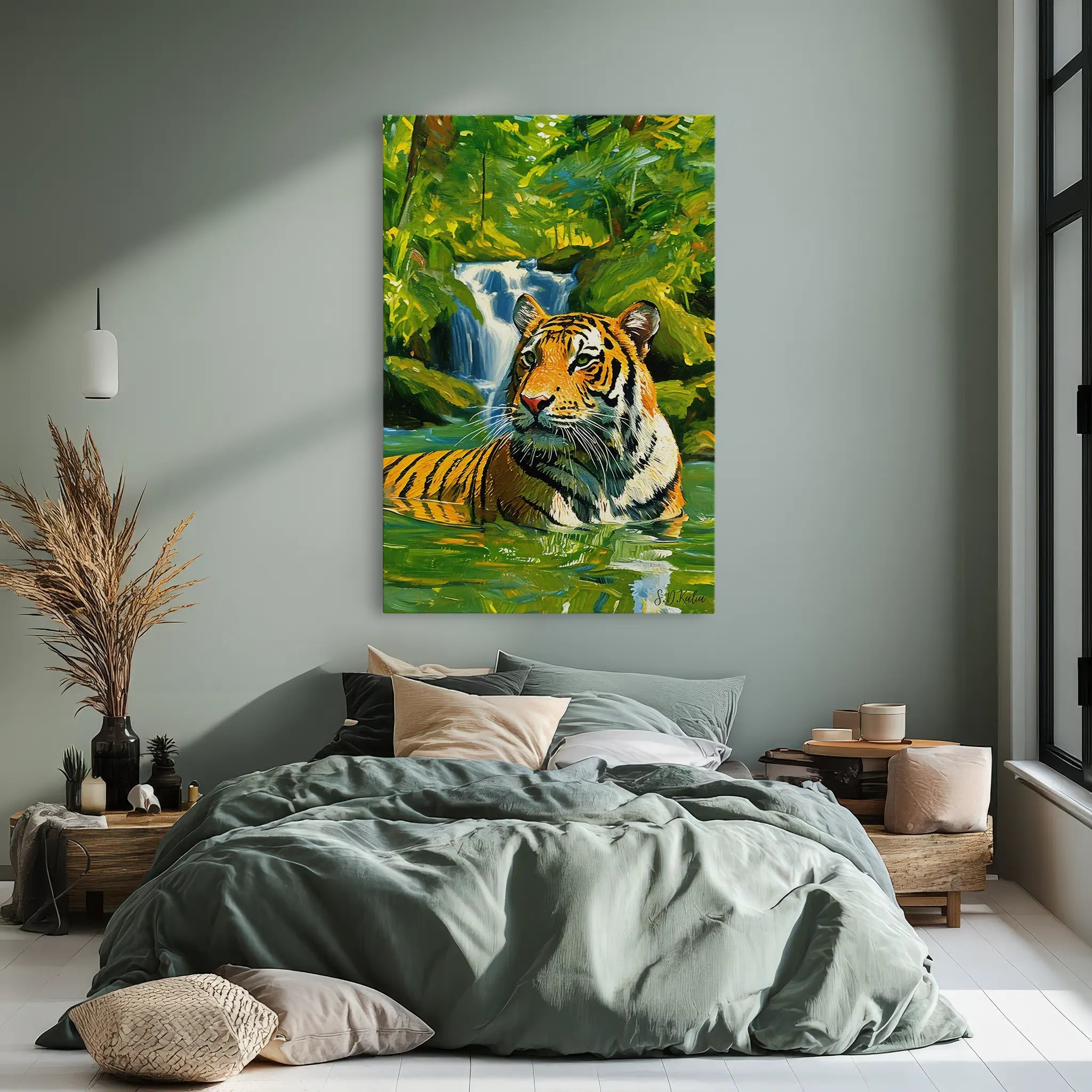 Pool of the Jungle King Tiger In Water Giclée Print 231036 Visual Wall Art AR2:3V Giclée Print