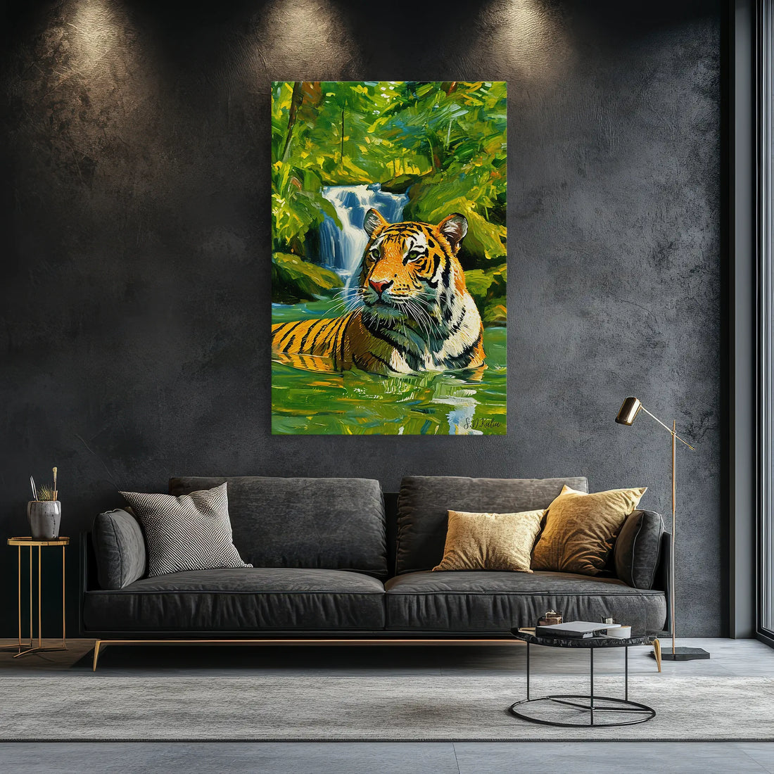 Pool of the Jungle King Tiger In Water Giclée Print 231036 Visual Wall Art AR2:3V Giclée Print