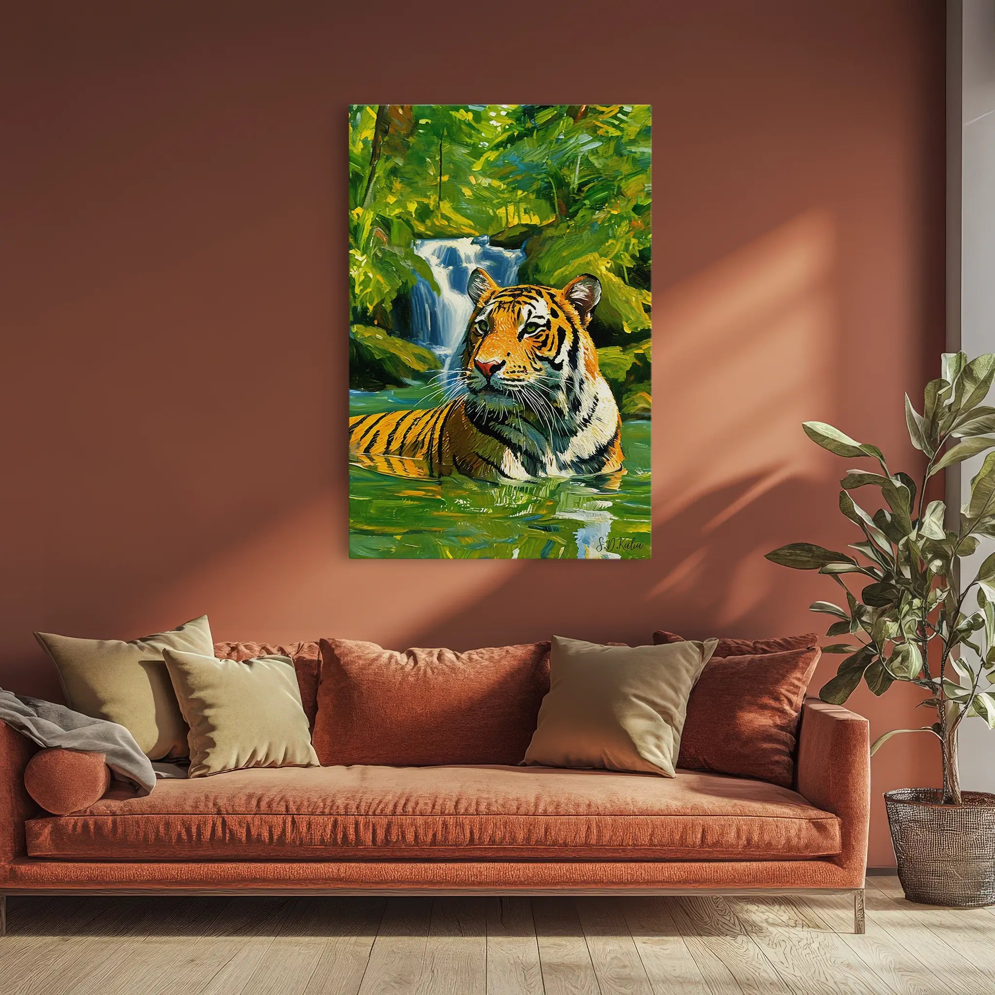 Pool of the Jungle King Tiger In Water Giclée Print 231036 Visual Wall Art AR2:3V Giclée Print