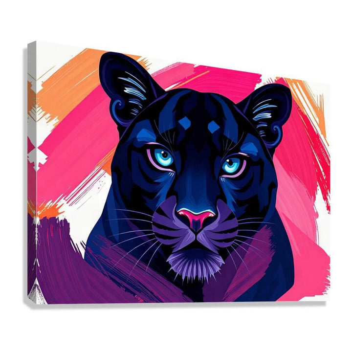 Portrait Of Black Panther Giclee Print 43101 Giclée Stretched Canvas Print Pictorem.com