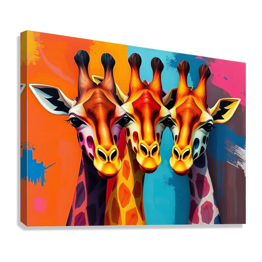 Portrait Of Giraffes Giclee Print 43113 Giclée Stretched Canvas Print Pictorem.com