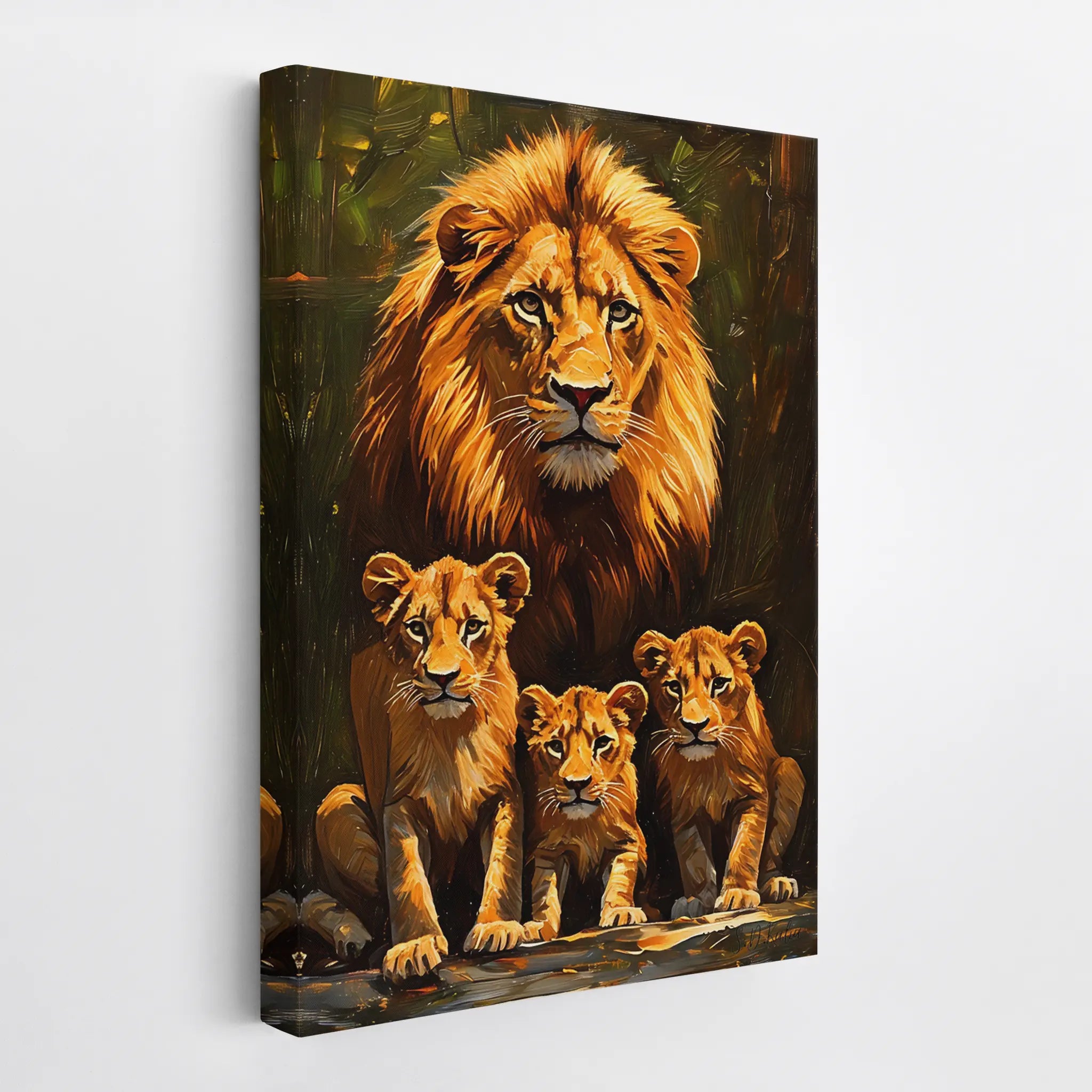 Pride’s Guardian Father and Three Cubs Giclée Print 231095 Visual Wall Art AR2:3V Giclée Print