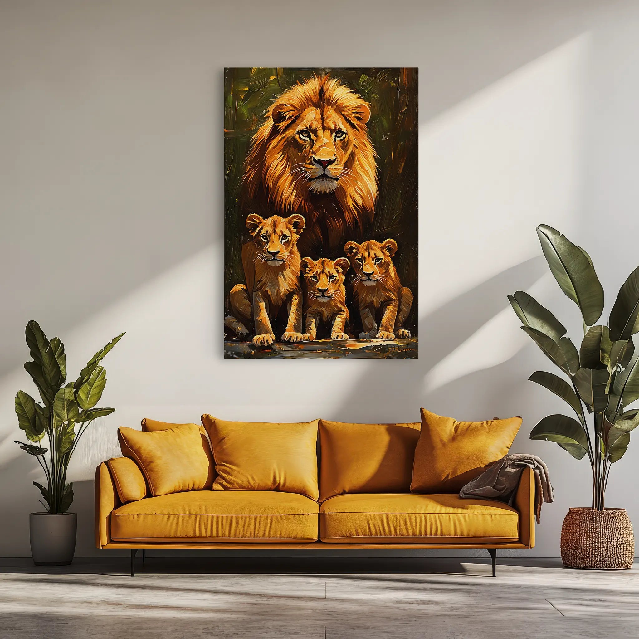 Pride’s Guardian Father and Three Cubs Giclée Print 231095 Visual Wall Art AR2:3V Giclée Print