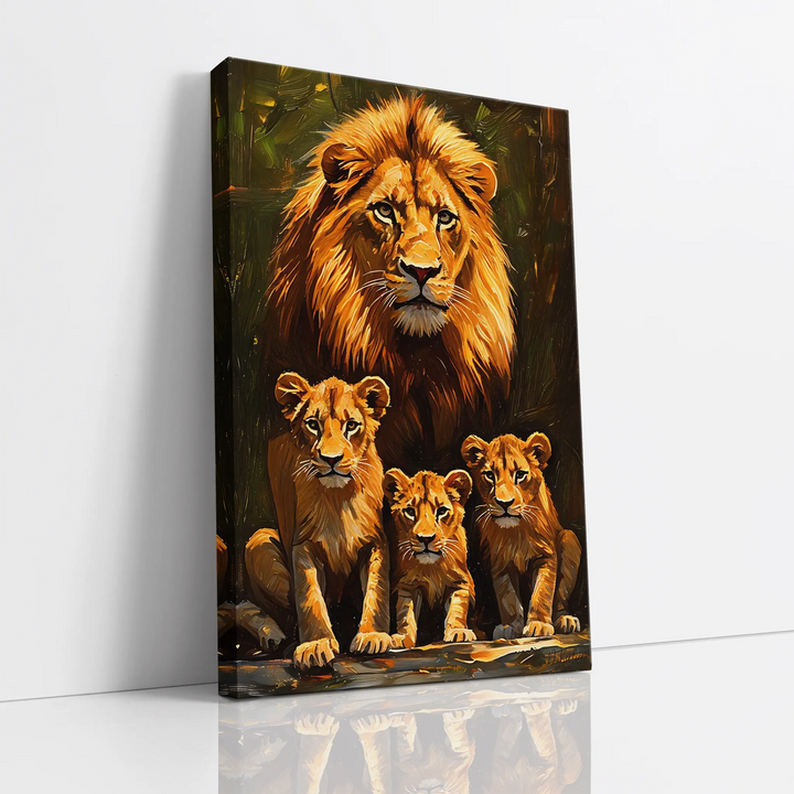 Pride’s Guardian Father and Three Cubs Giclée Print 231095 Visual Wall Art AR2:3V Giclée Print