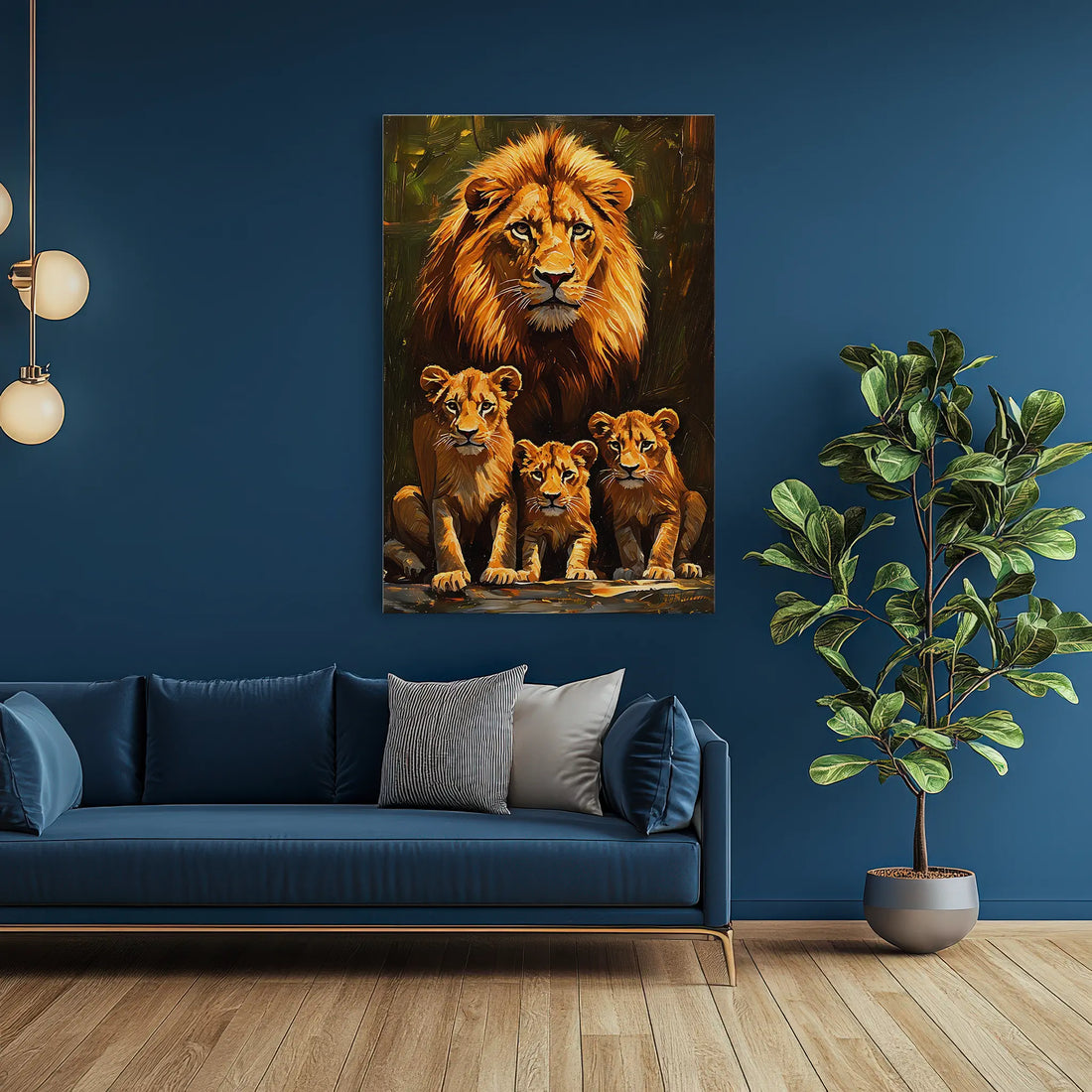 Pride’s Guardian Father and Three Cubs Giclée Print 231095 Visual Wall Art AR2:3V Giclée Print