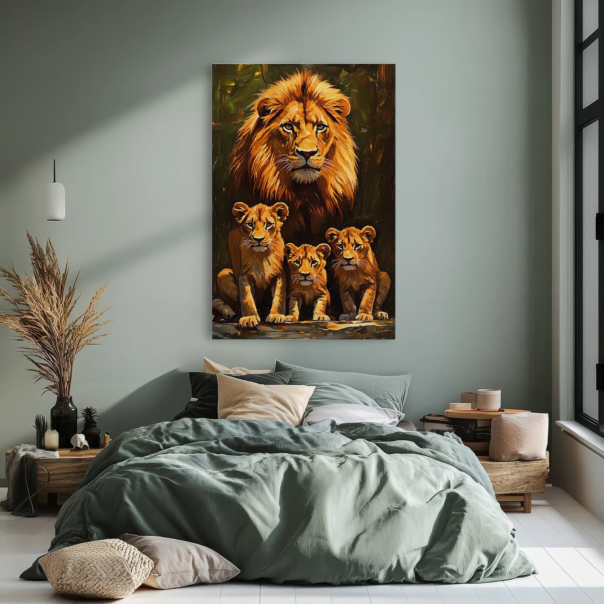 Pride’s Guardian Father and Three Cubs Giclée Print 231095 Visual Wall Art AR2:3V Giclée Print