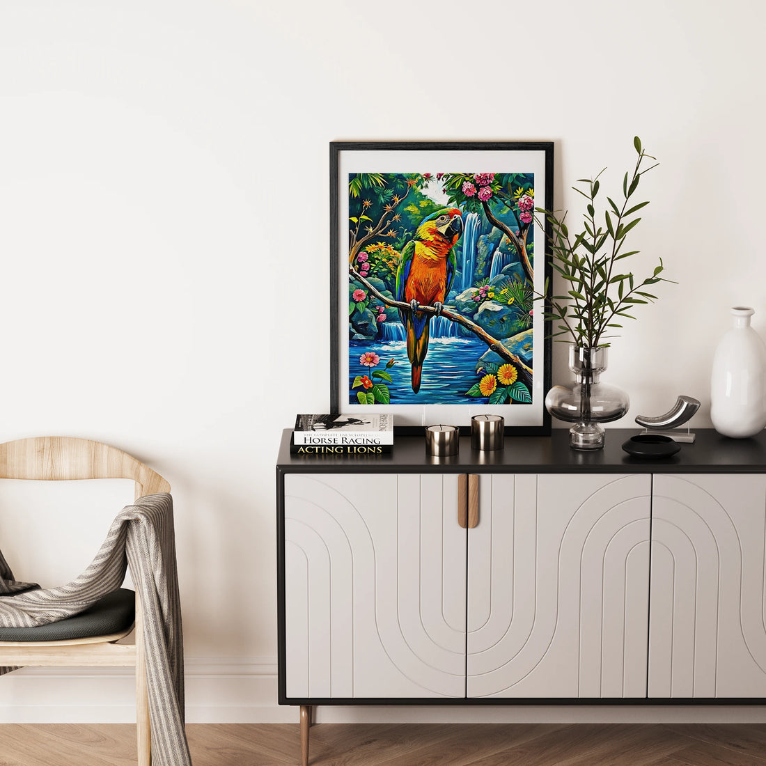 Psittaciformes Parrot Portrait-Framed Paper Print-452257 Visual Wall Art Framed Print