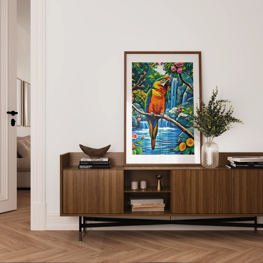 Psittaciformes Parrot Portrait-Framed Paper Print-452257 Visual Wall Art Framed Print