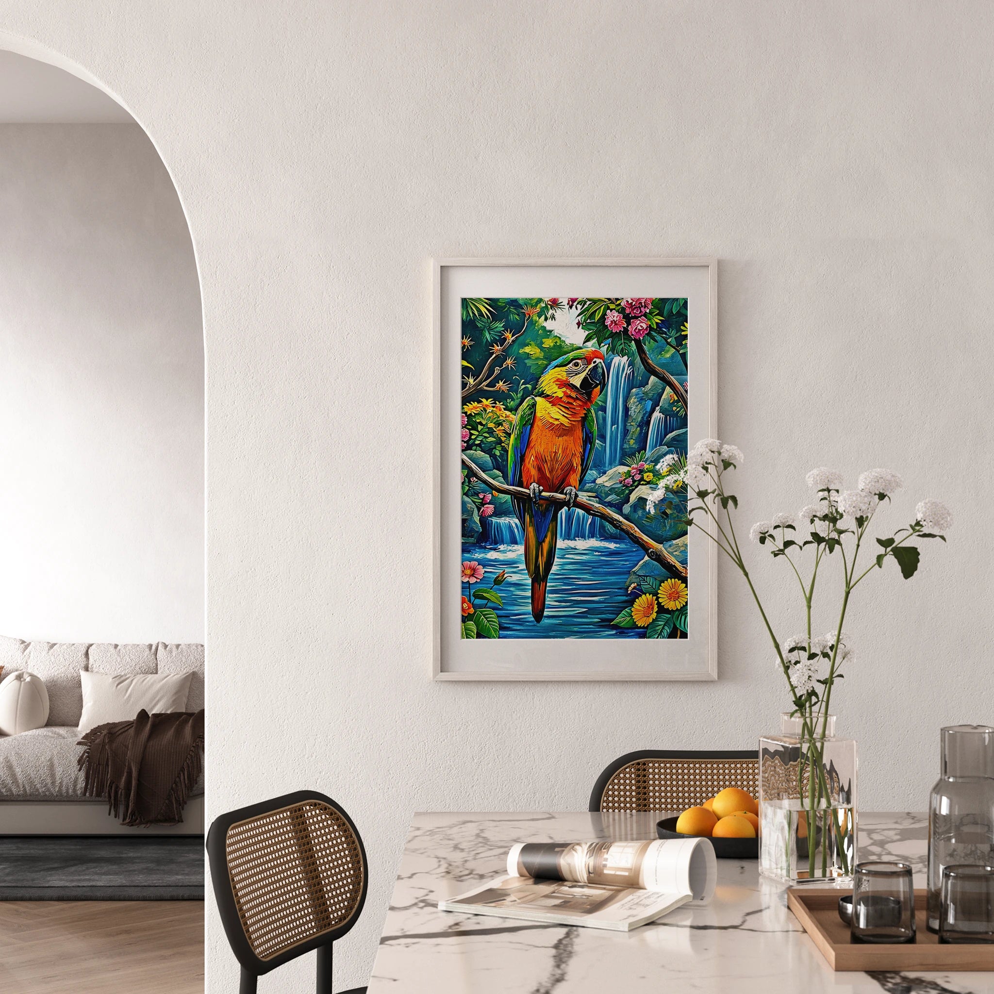 Psittaciformes Parrot Portrait-Framed Paper Print-452257 Visual Wall Art Framed Print