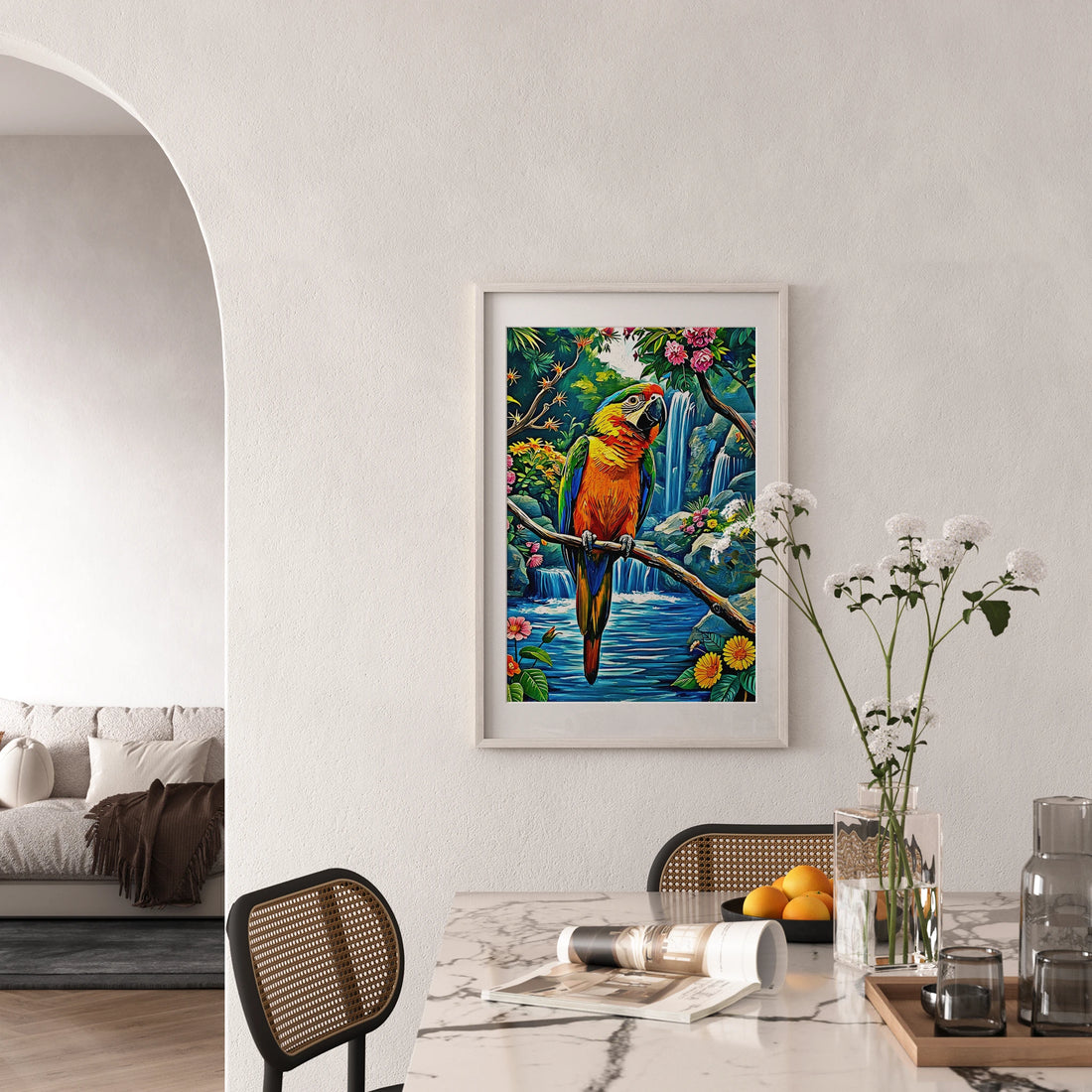 Psittaciformes Parrot Portrait-Framed Paper Print-452257 Visual Wall Art Framed Print