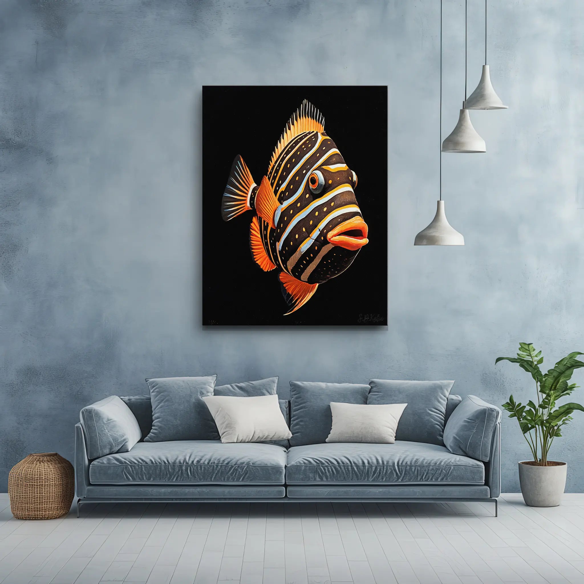 Radiant Angelfish Inspired Giclée Print 451021 Visual Wall Art AR3:4V-AR4:5V Giclée Print