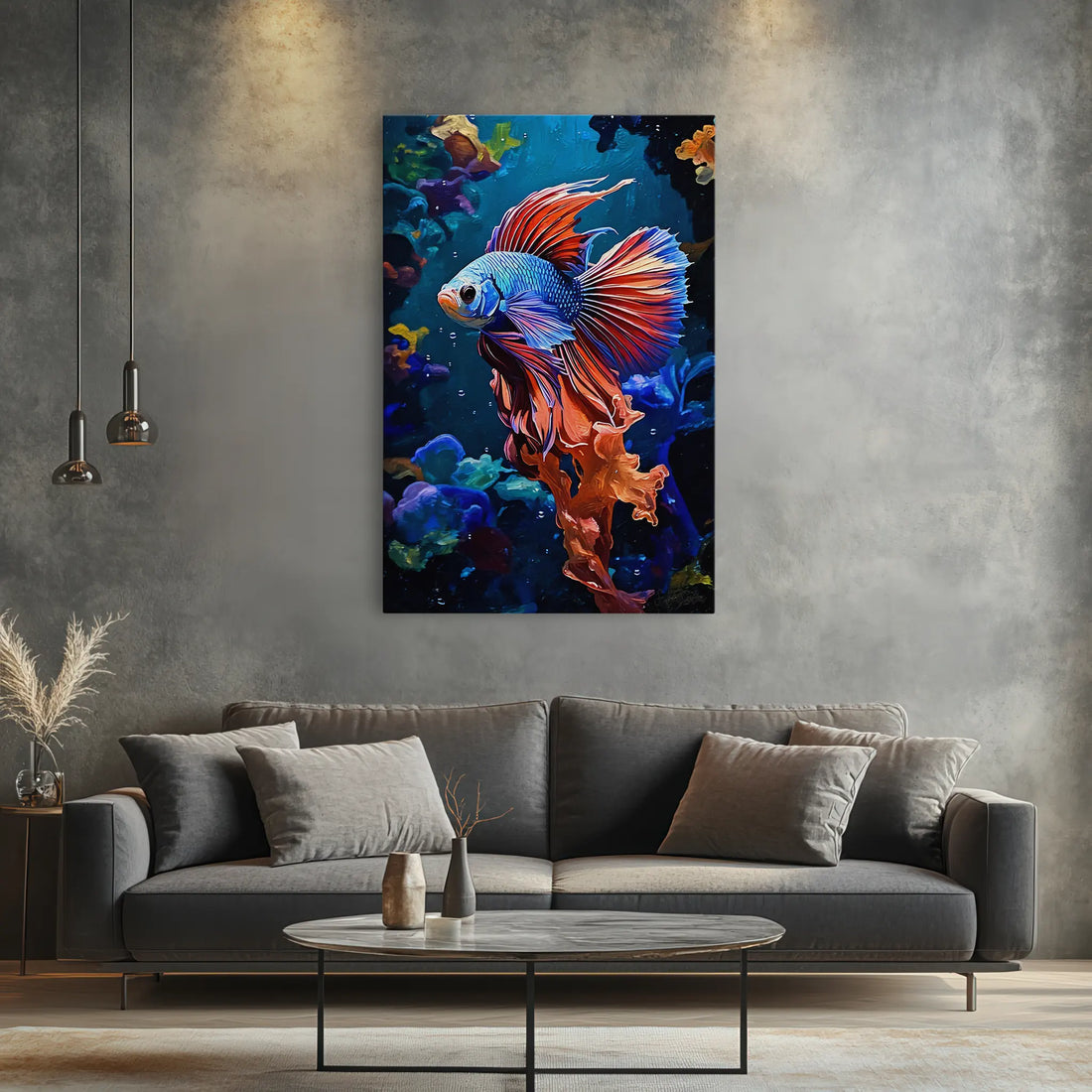 Radiant Betta in Coral Glow Giclée Print 231037 Visual Wall Art AR2:3V Giclée Print