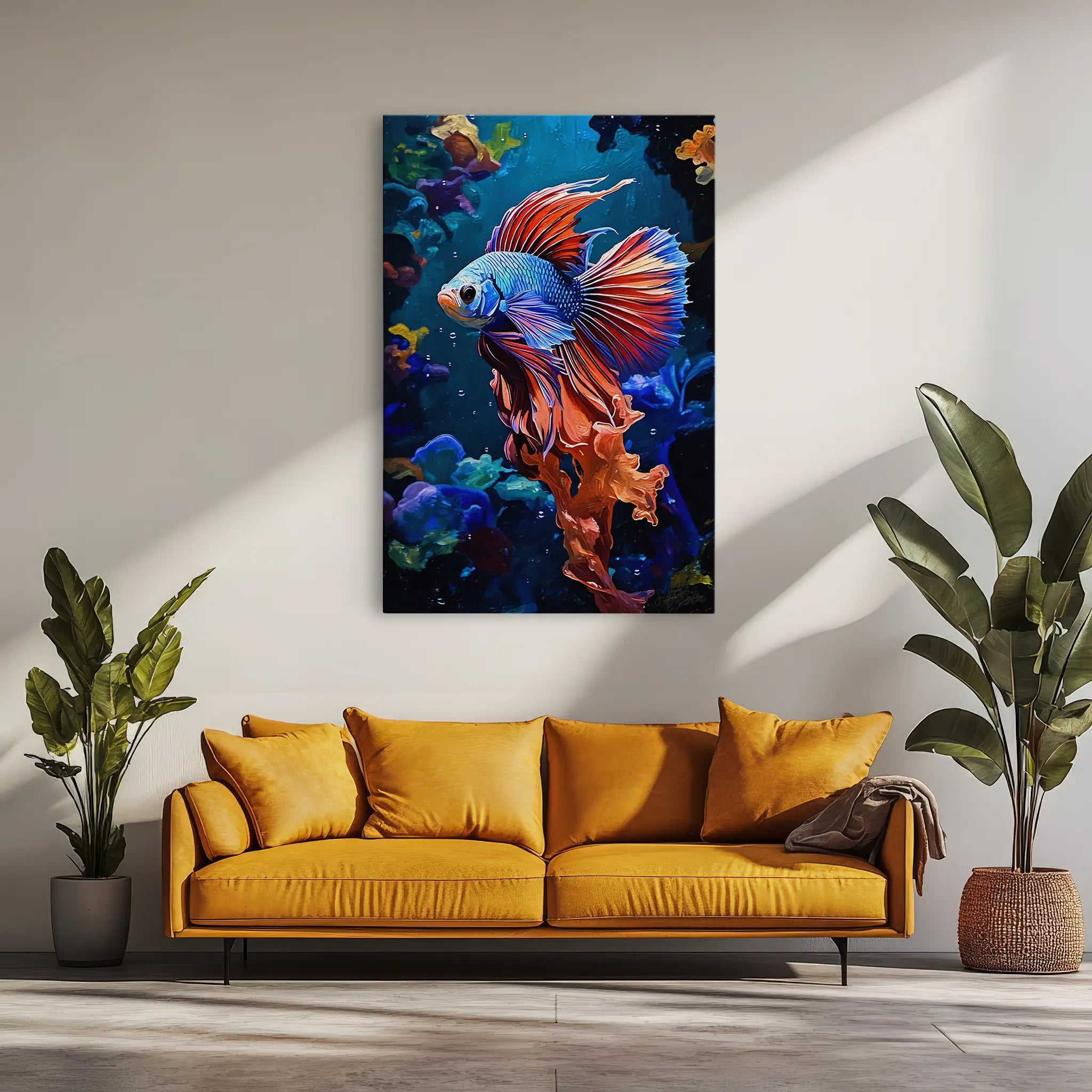 Radiant Betta in Coral Glow Giclée Print 231037 Visual Wall Art AR2:3V Giclée Print