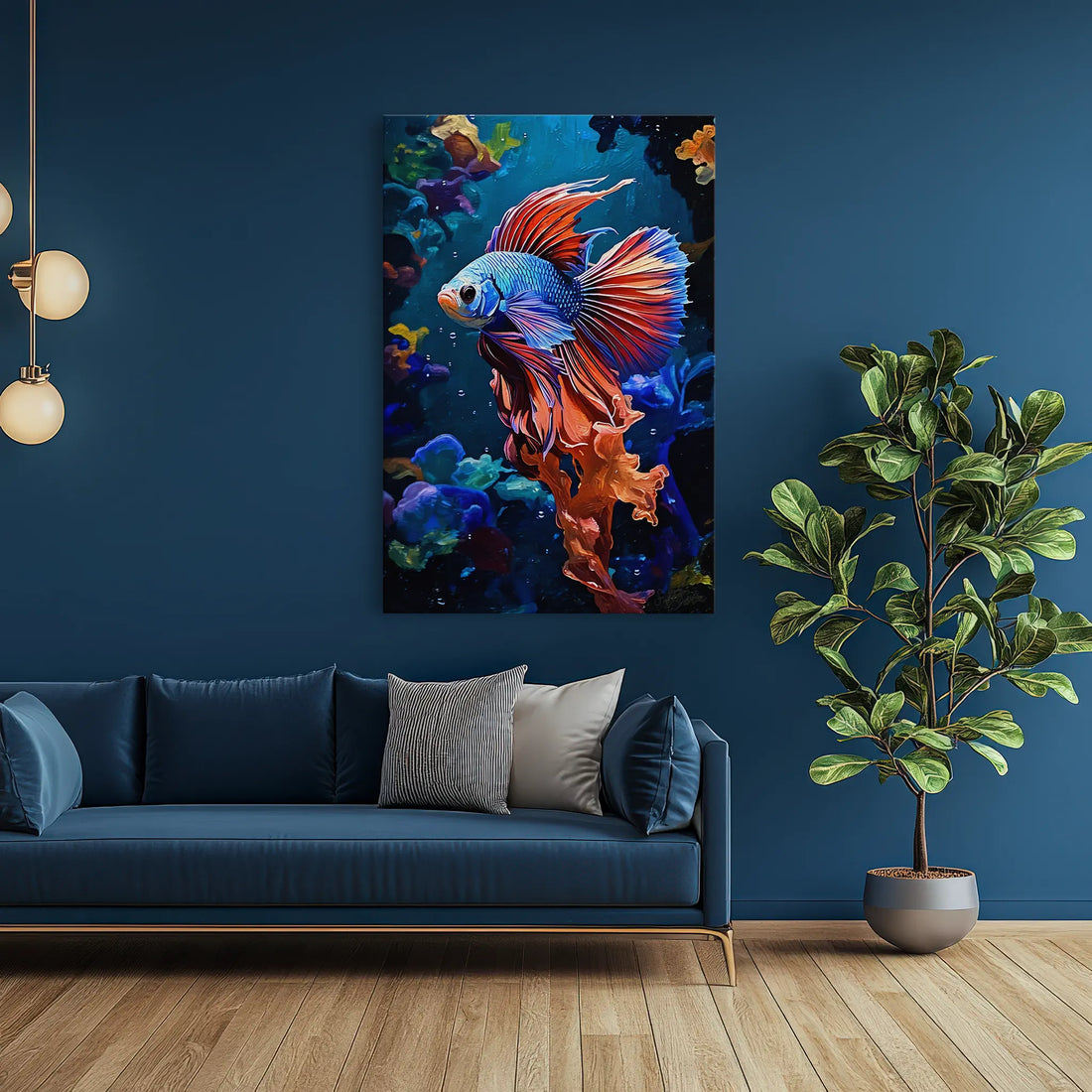 Radiant Betta in Coral Glow Giclée Print 231037 Visual Wall Art AR2:3V Giclée Print