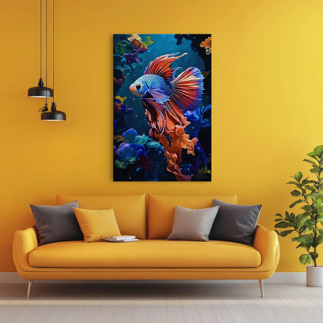 Radiant Betta in Coral Glow Giclée Print 231037 Visual Wall Art AR2:3V Giclée Print