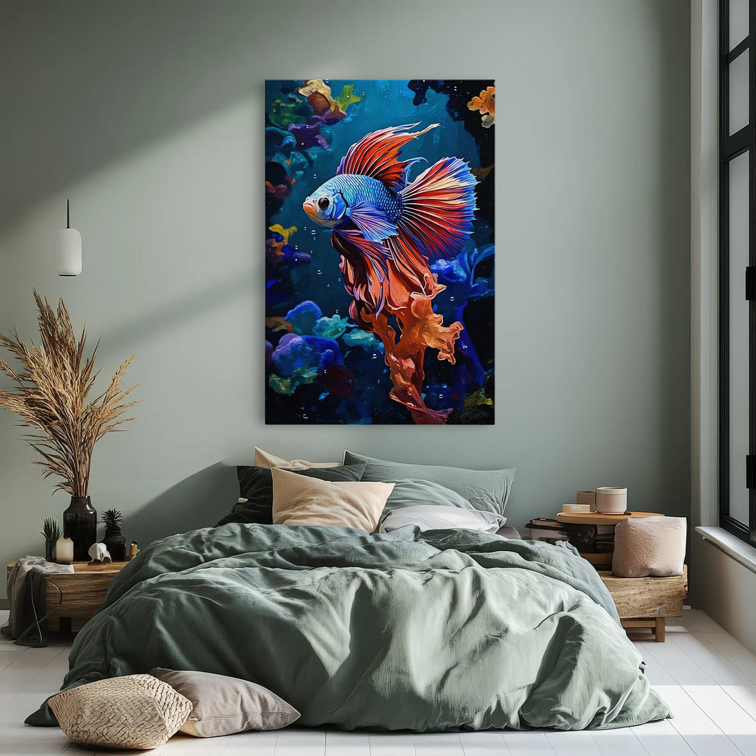 Radiant Betta in Coral Glow Giclée Print 231037 Visual Wall Art AR2:3V Giclée Print