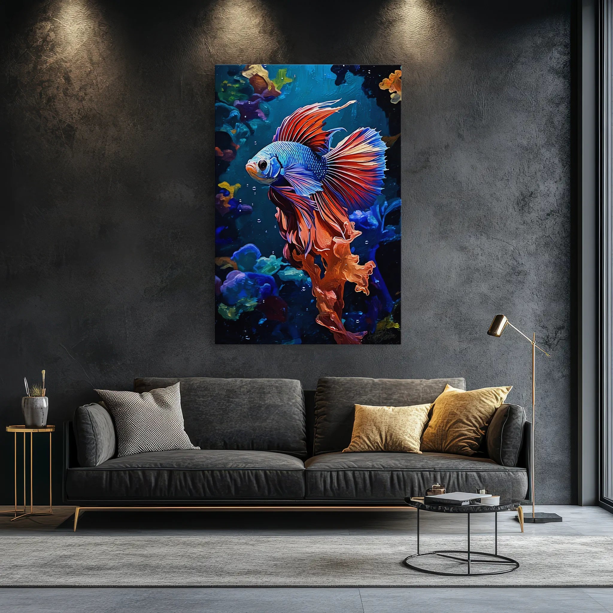Radiant Betta in Coral Glow Giclée Print 231037 Visual Wall Art AR2:3V Giclée Print