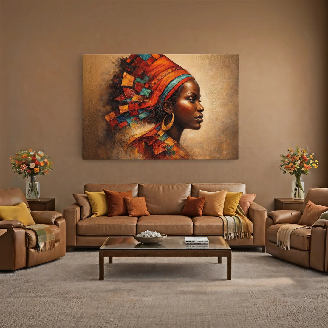Radiant Profile in Mosaic Headwrap Giclée Print 329009 Visual Wall Art AR3:2H Giclée Print