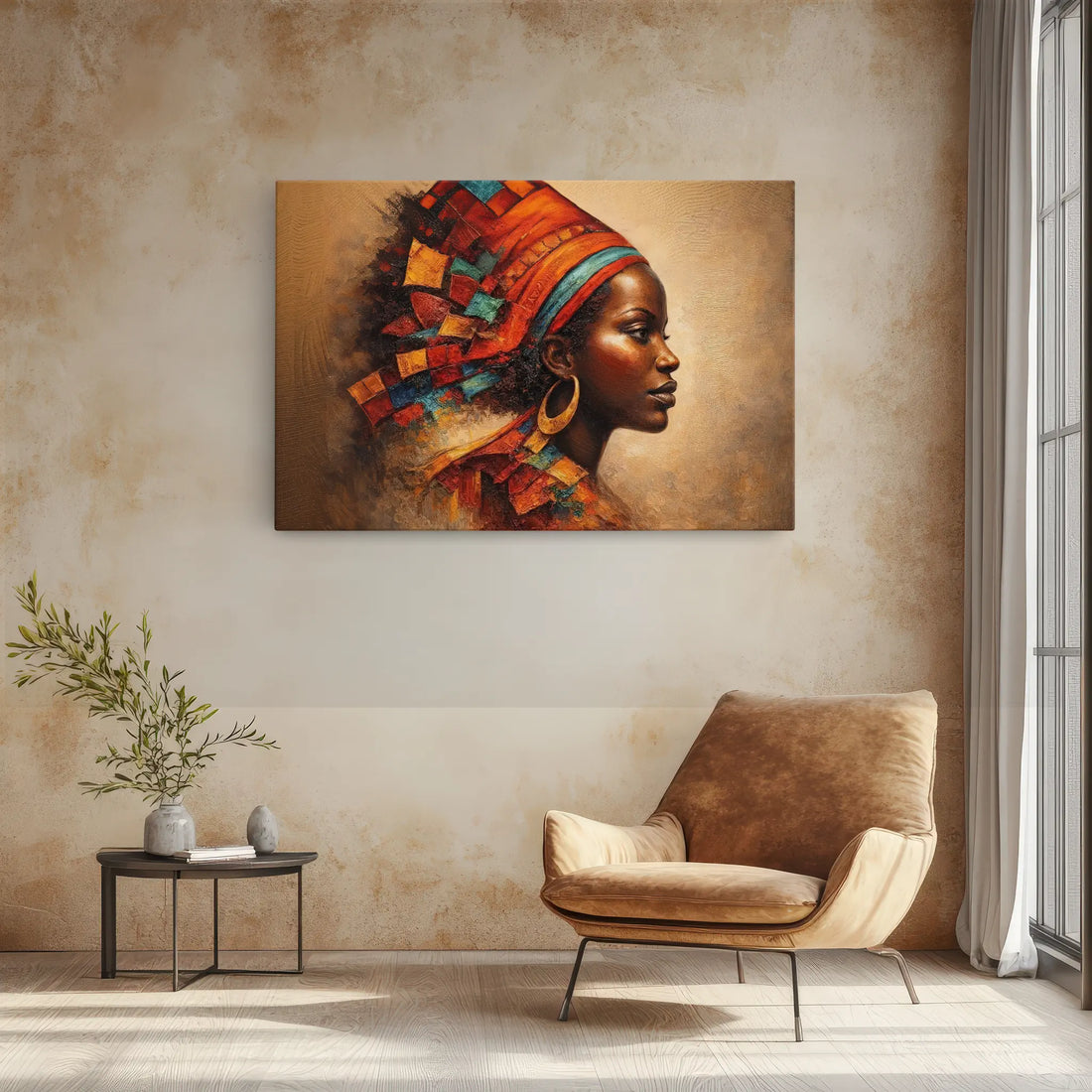 Radiant Profile in Mosaic Headwrap Giclée Print 329009 Visual Wall Art AR3:2H Giclée Print