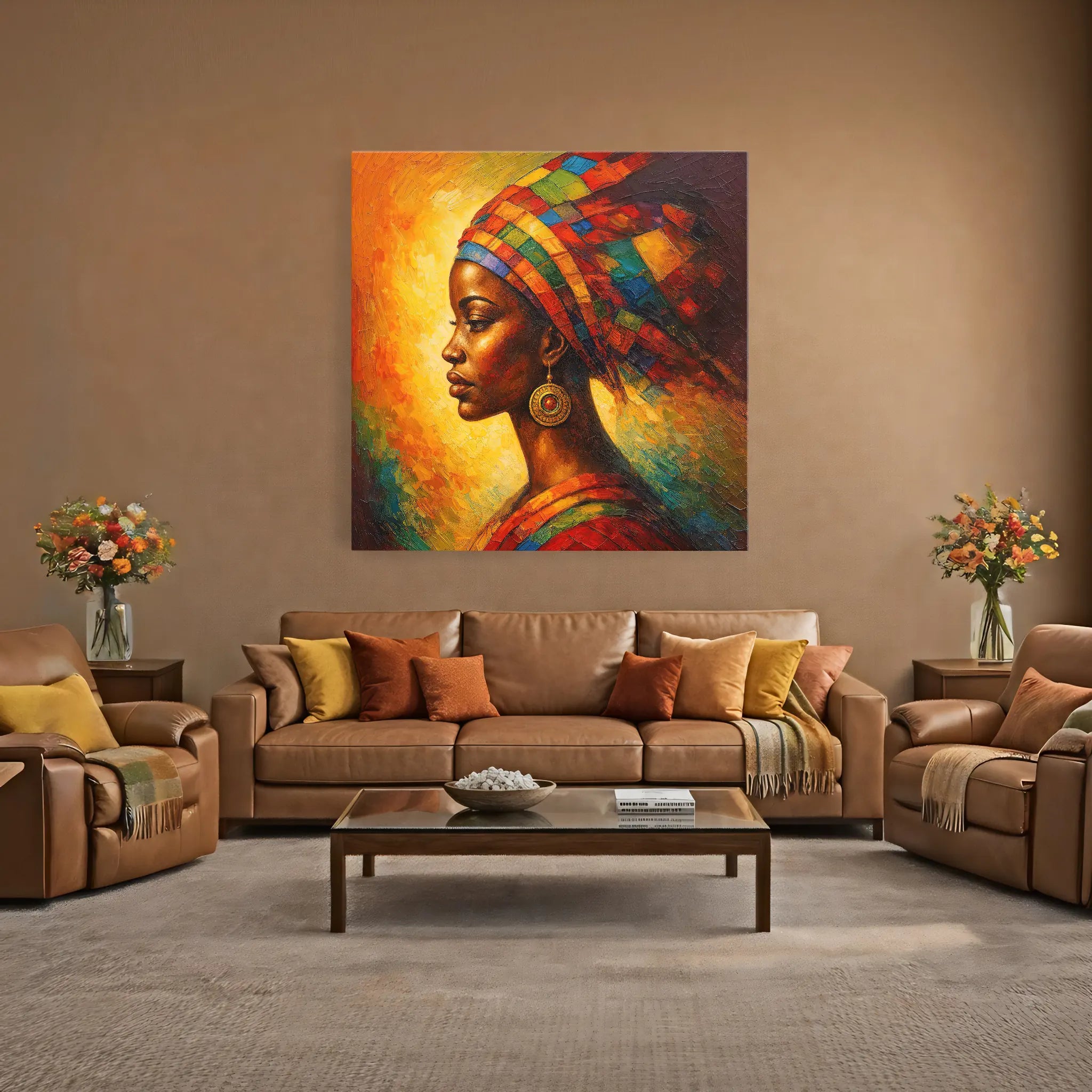 Radiant Profile in Patchwork Silk Giclée Print 119019 Visual Wall Art AR1:1S Giclée Print