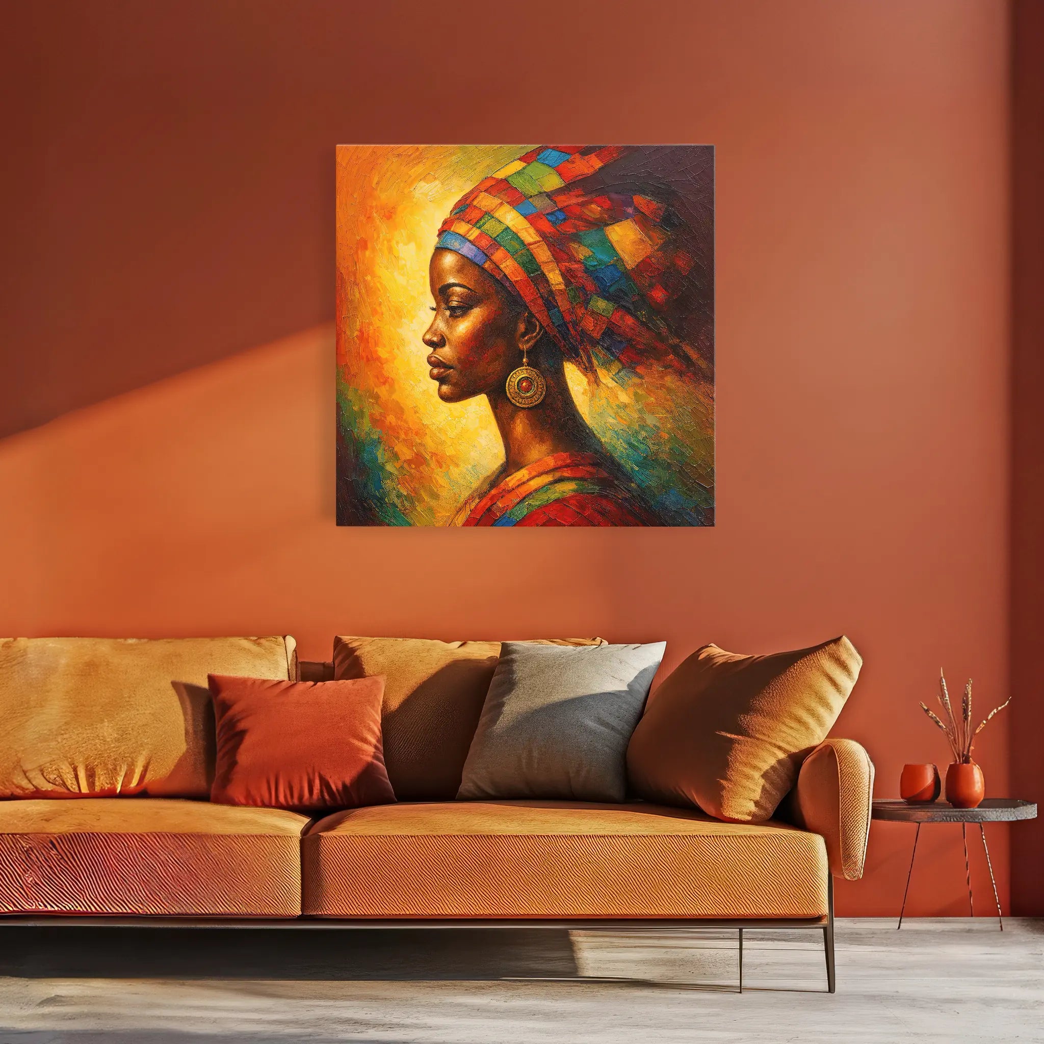 Radiant Profile in Patchwork Silk Giclée Print 119019 Visual Wall Art AR1:1S Giclée Print