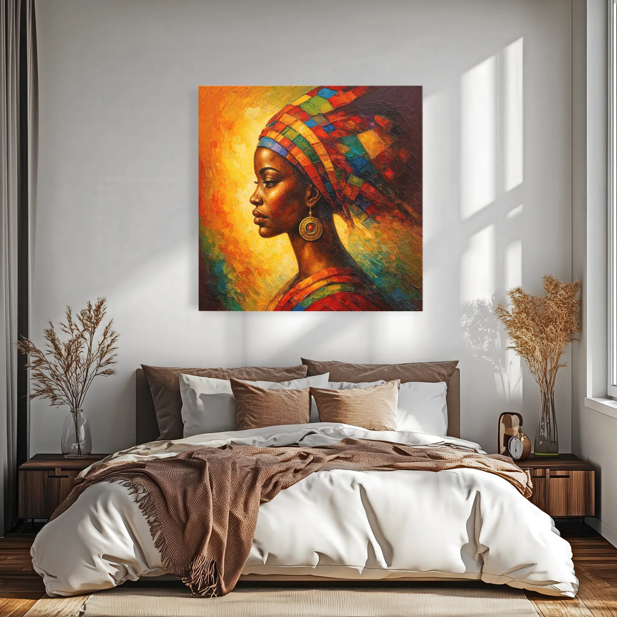 Radiant Profile in Patchwork Silk Giclée Print 119019 Visual Wall Art AR1:1S Giclée Print