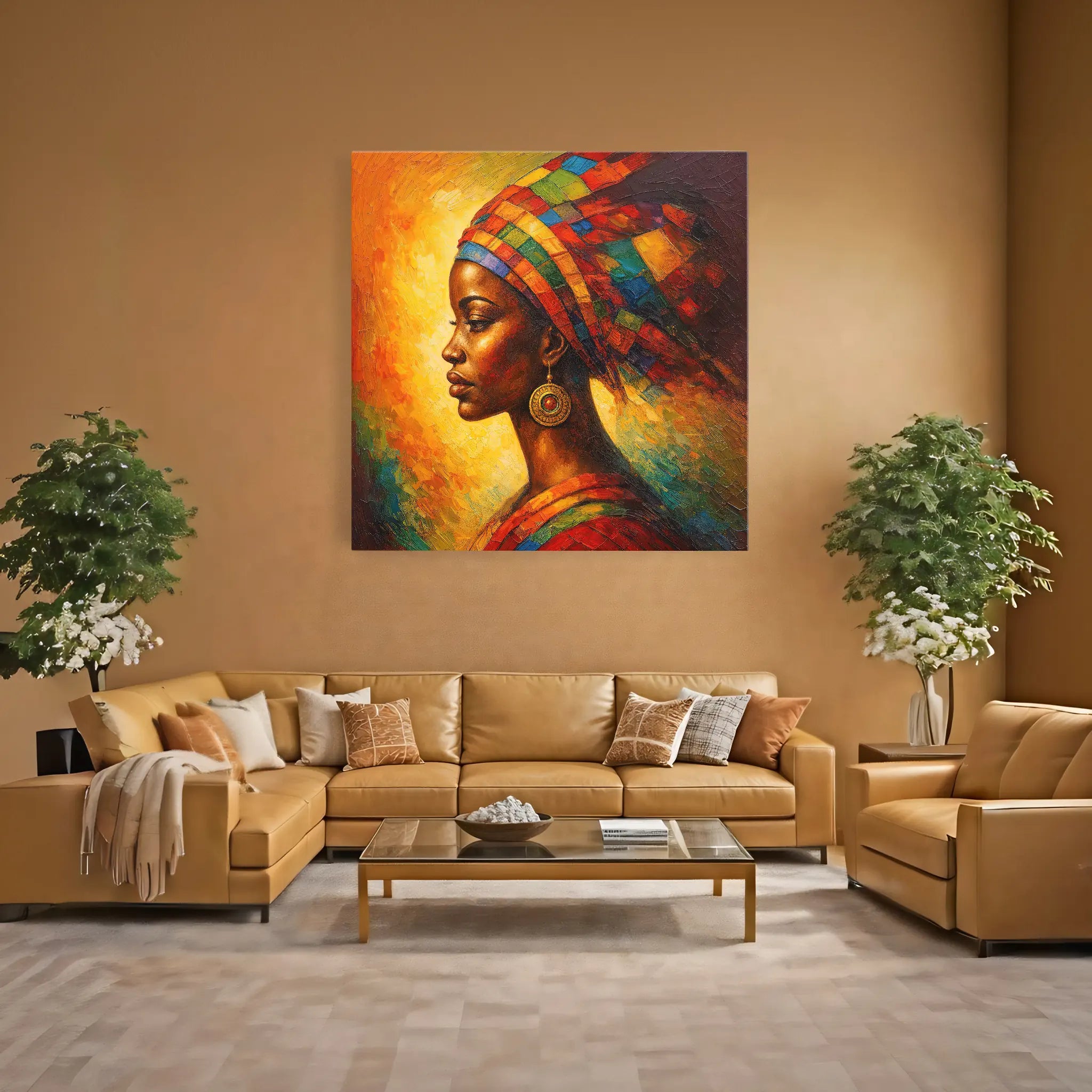 Radiant Profile in Patchwork Silk Giclée Print 119019 Visual Wall Art AR1:1S Giclée Print