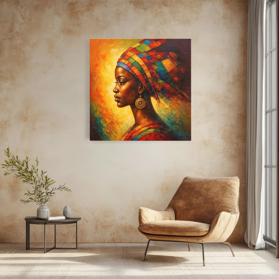 Radiant Profile in Patchwork Silk Giclée Print 119019 Visual Wall Art AR1:1S Giclée Print