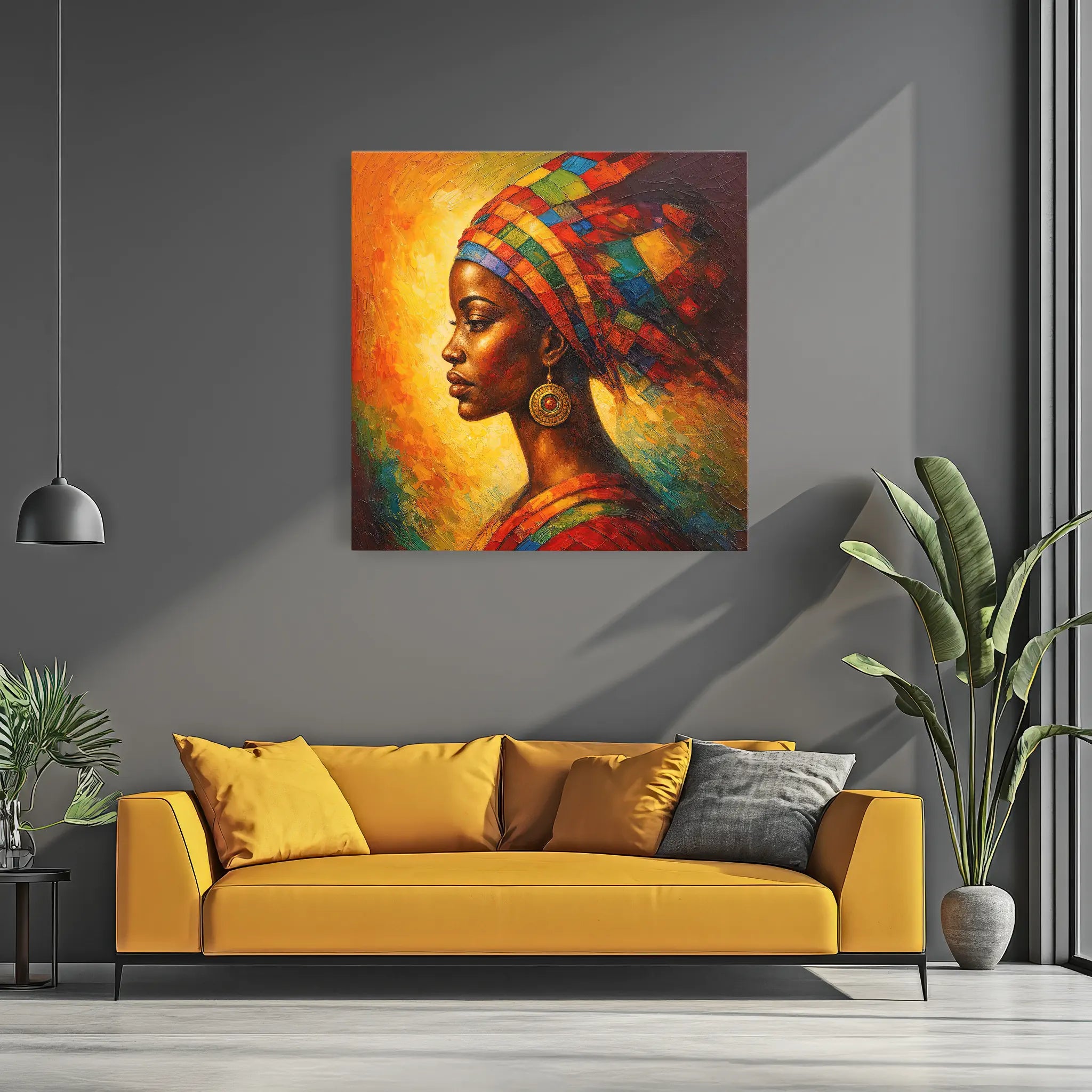 Radiant Profile in Patchwork Silk Giclée Print 119019 Visual Wall Art AR1:1S Giclée Print
