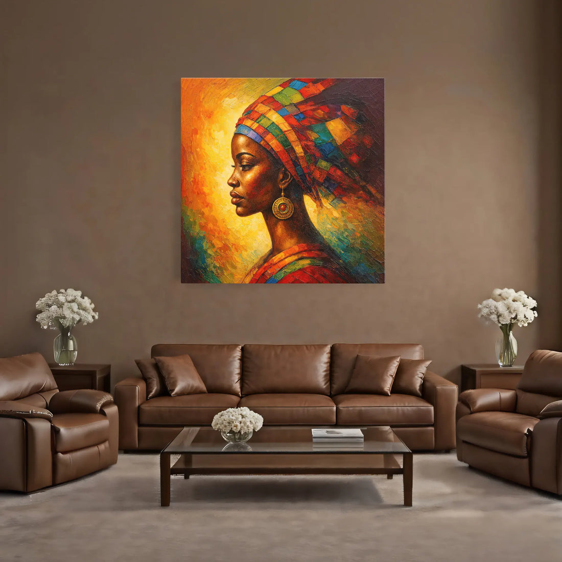 Radiant Profile in Patchwork Silk Giclée Print 119019 Visual Wall Art AR1:1S Giclée Print