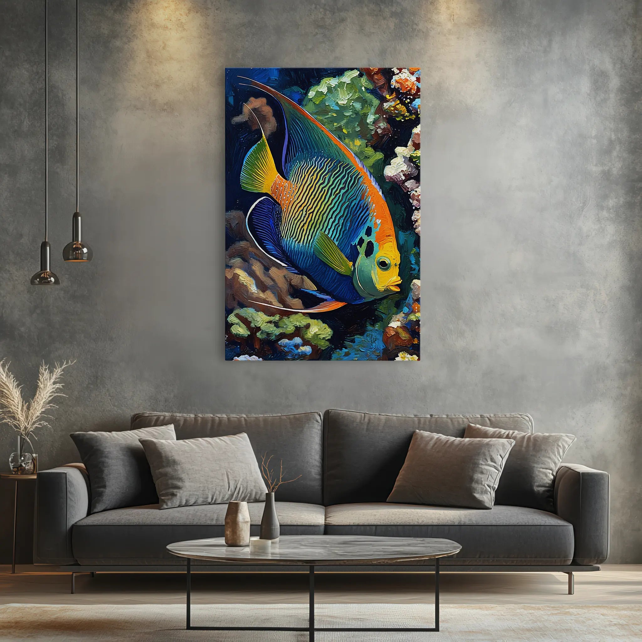 Rainbow Angelfish Among Coral Giclée Print 231038 Visual Wall Art AR2:3V Giclée Print