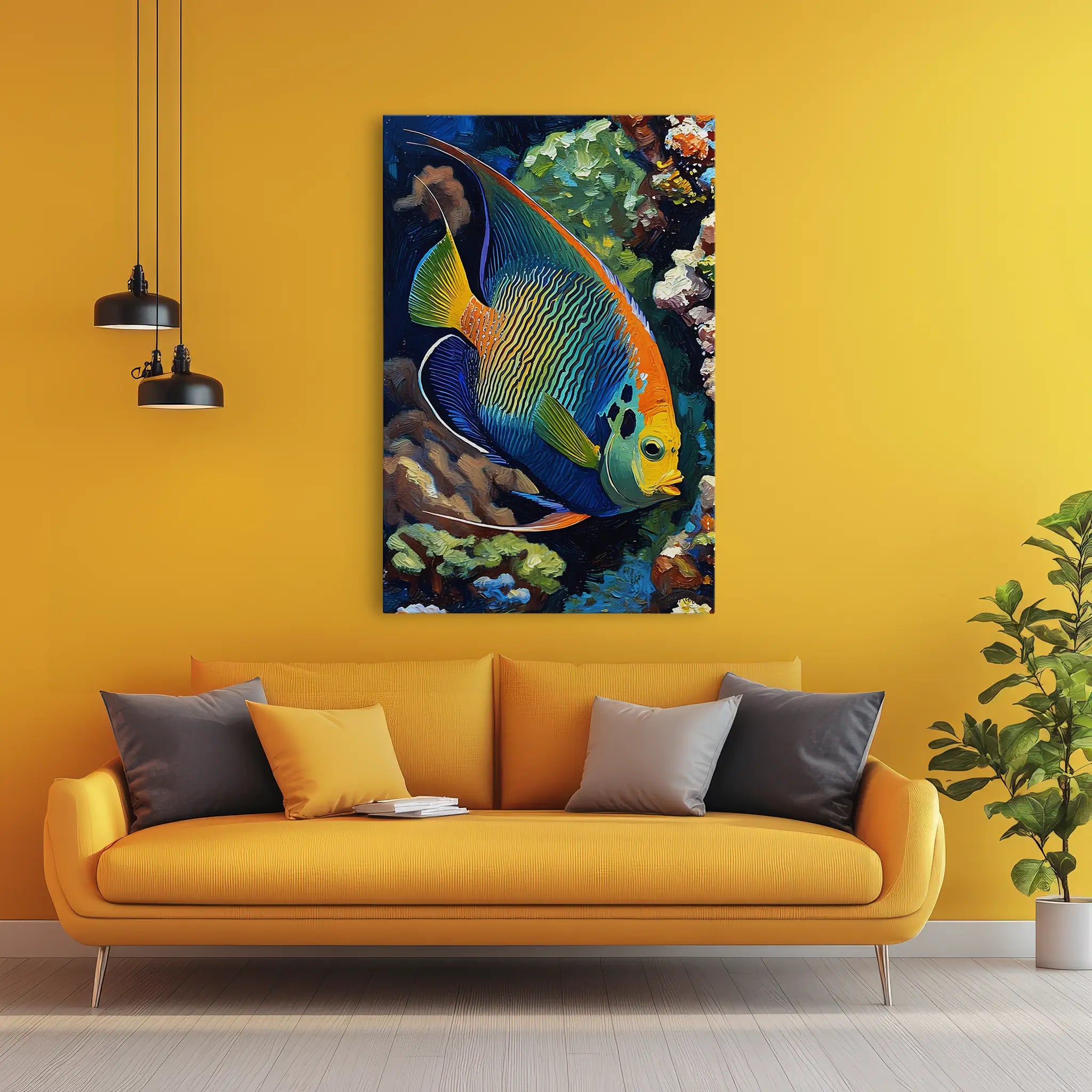 Rainbow Angelfish Among Coral Giclée Print 231038 Visual Wall Art AR2:3V Giclée Print