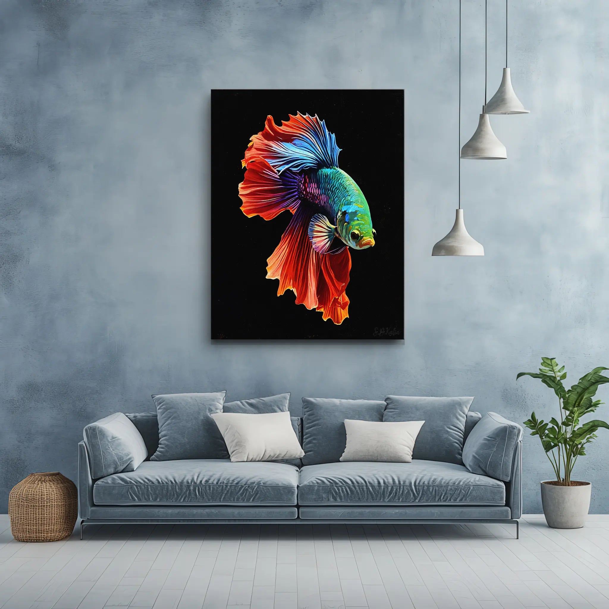 Rainbow Betta Fish Giclée Print 451022 Visual Wall Art AR3:4V-AR4:5V Giclée Print